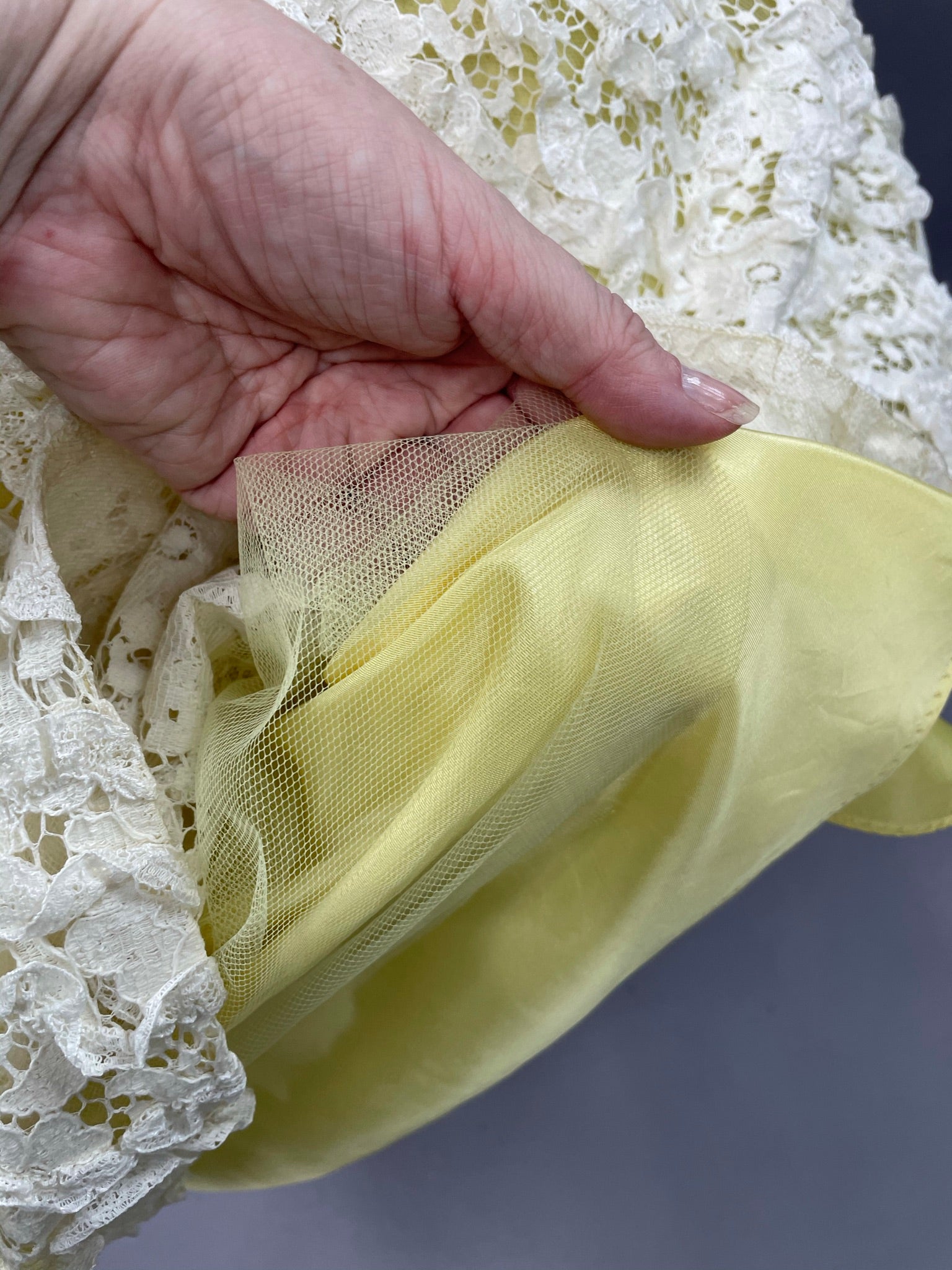 1950s Pale Yellow Ceil Chapman Party Dress Size M