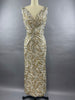 1950s Ceil Chapman Silver and Gold Evening Gown Size M