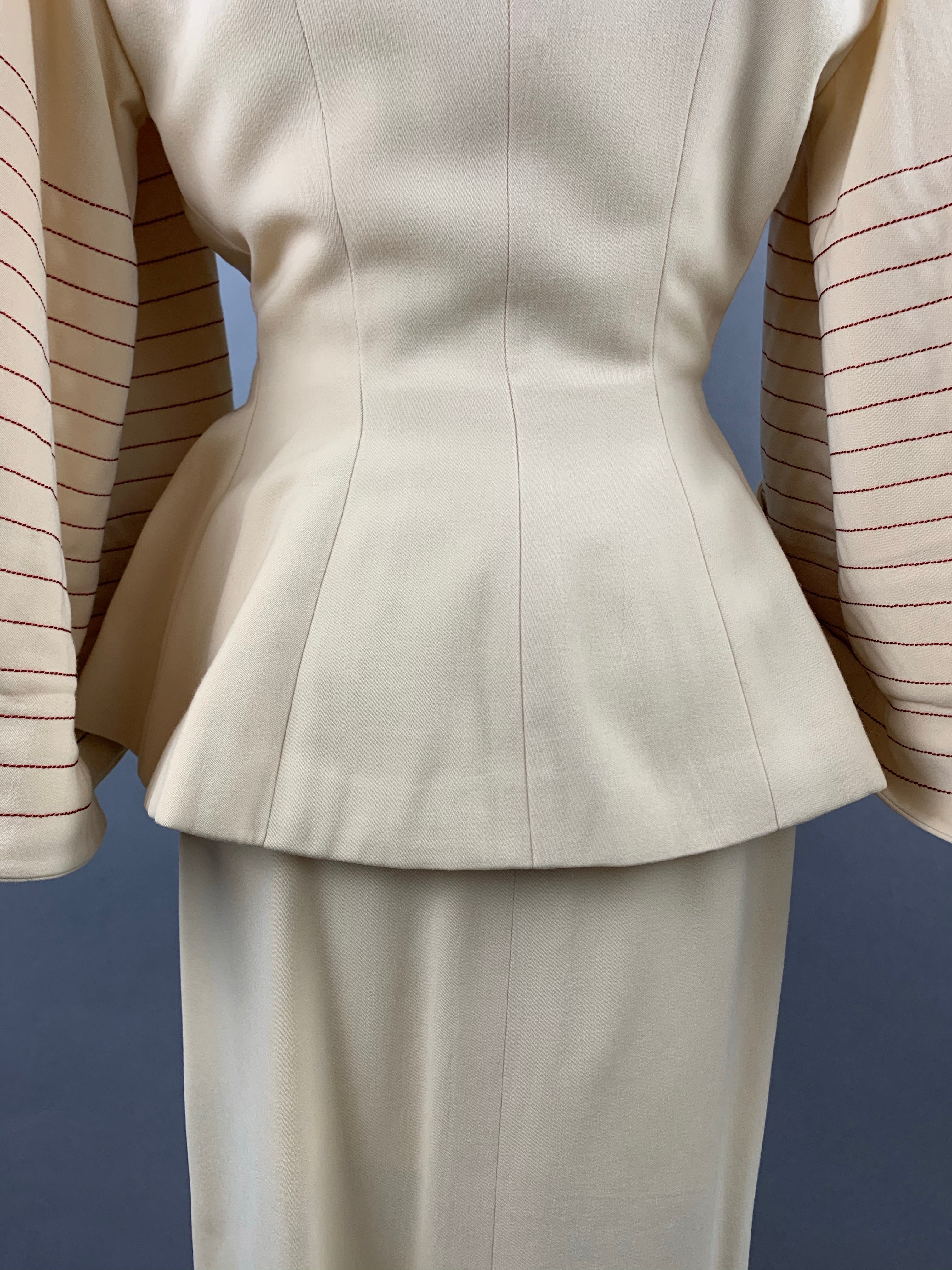 1950s Lilli Ann Cream Skirt Suit Size XS