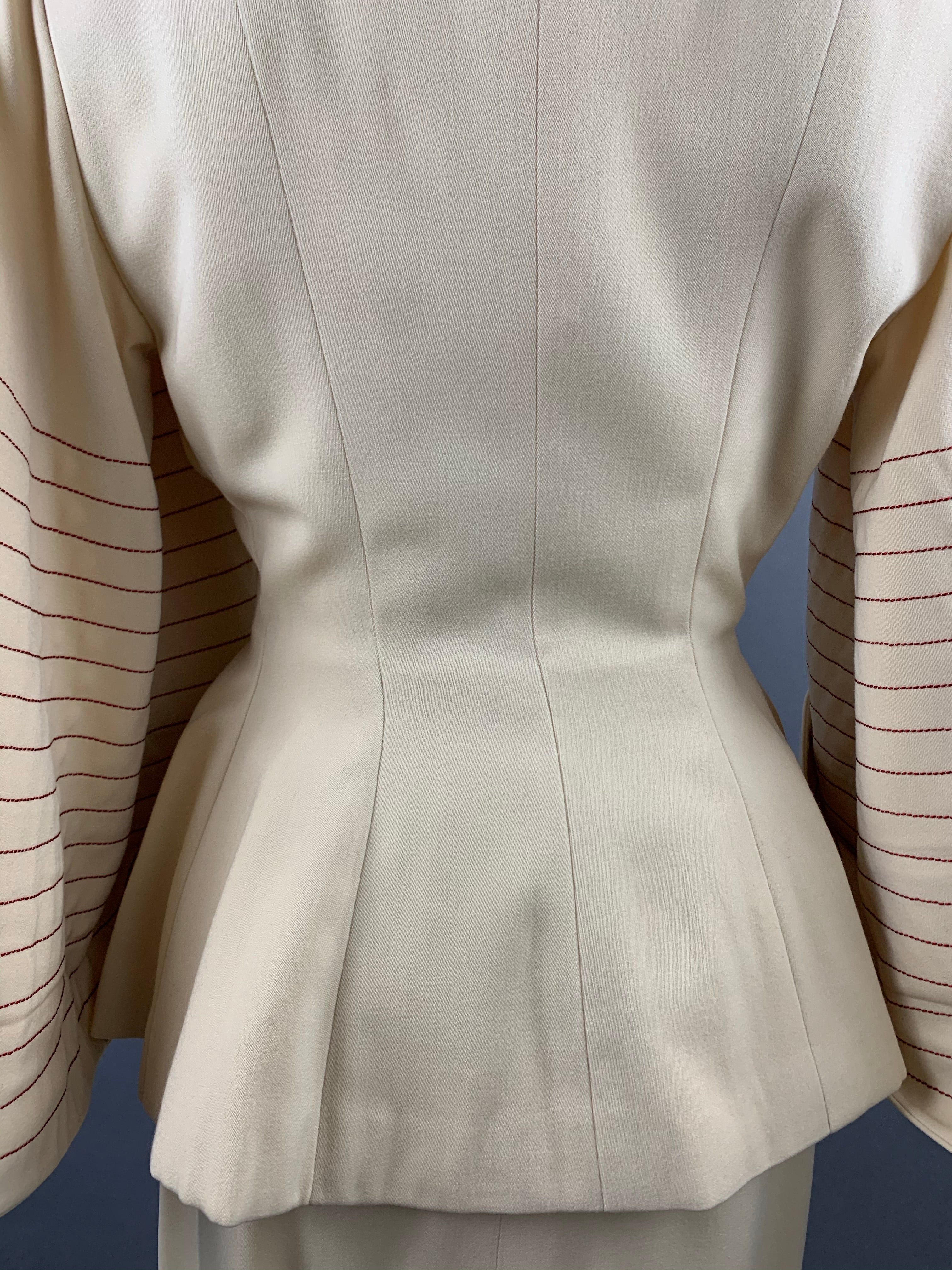 1950s Lilli Ann Cream Skirt Suit Size XS