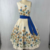 1950s John Wolf Anemones off the shoulder Dress Size S