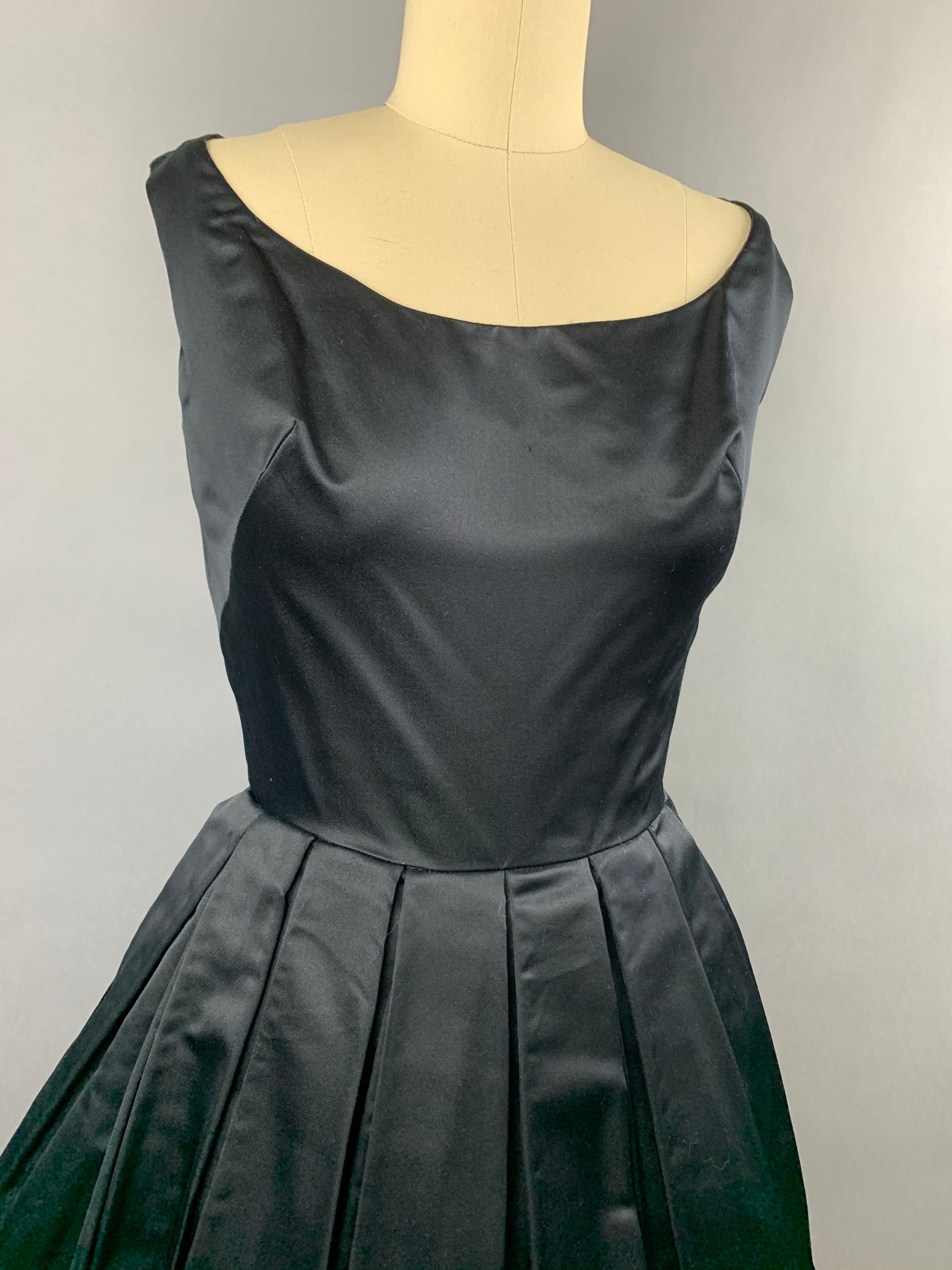 1950s 1960s Black Suzy Perette Party Dress Size S