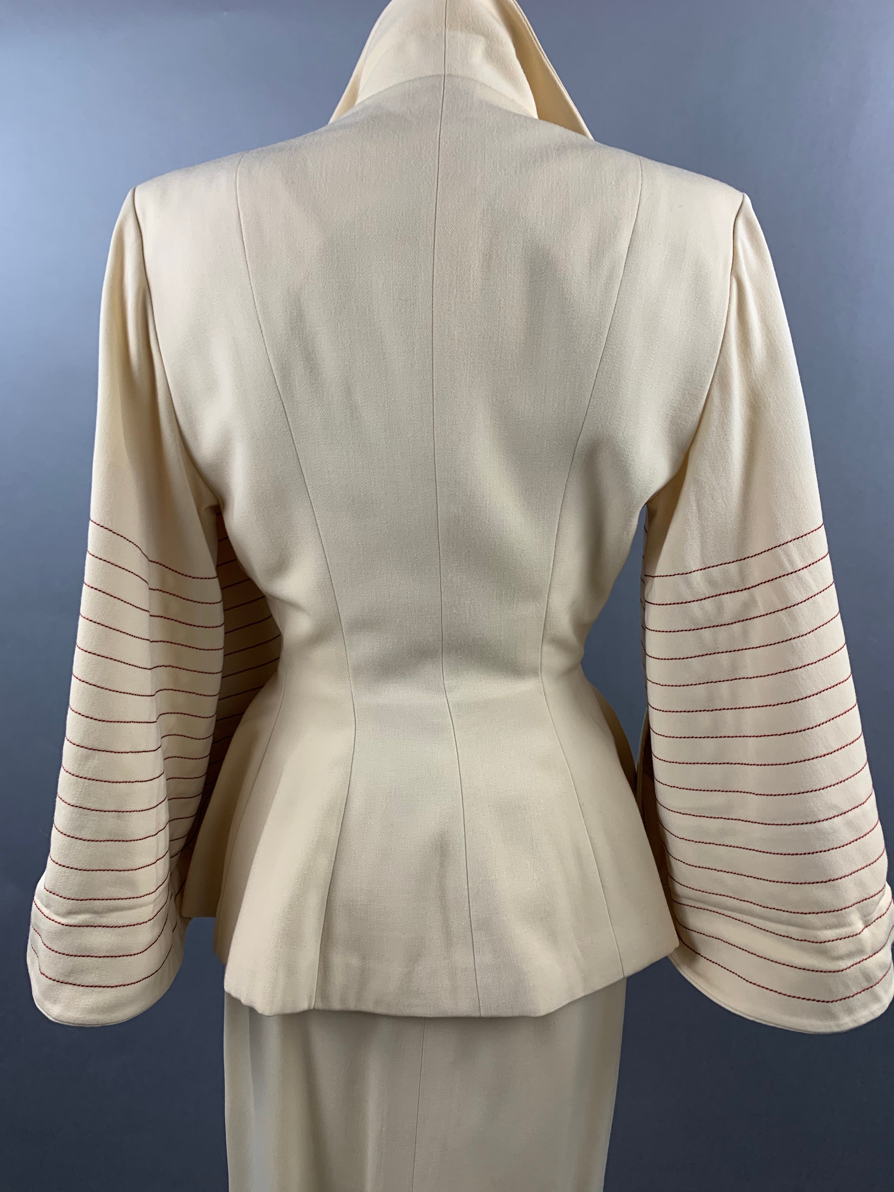 1950s Lilli Ann Cream Skirt Suit Size XS