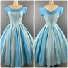 1950s Two Shades of Blue Full Skirt Party Dress Size M