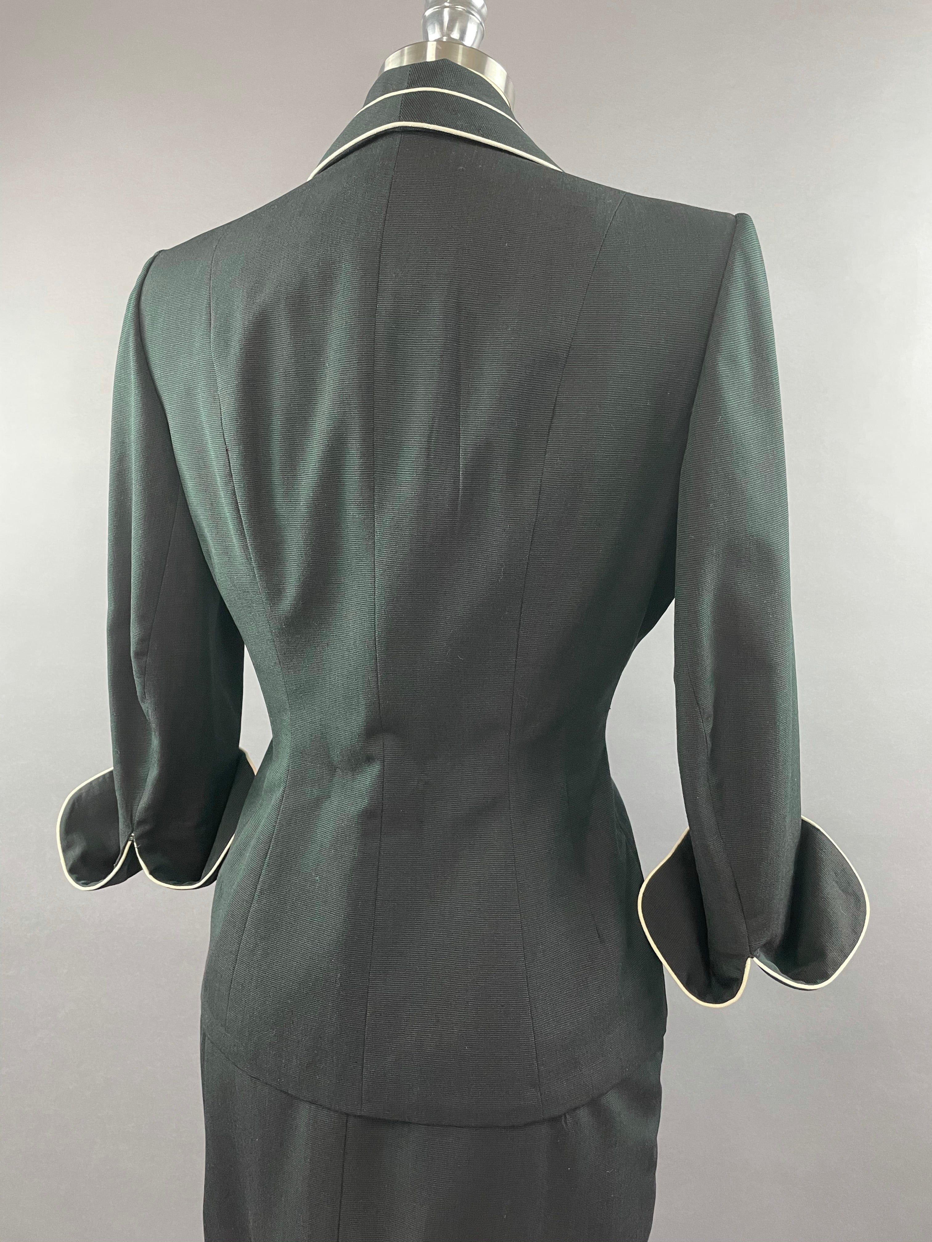 1950s Lilli Ann Lilli Annette Dark Blue Shot Skirt Suit Size S