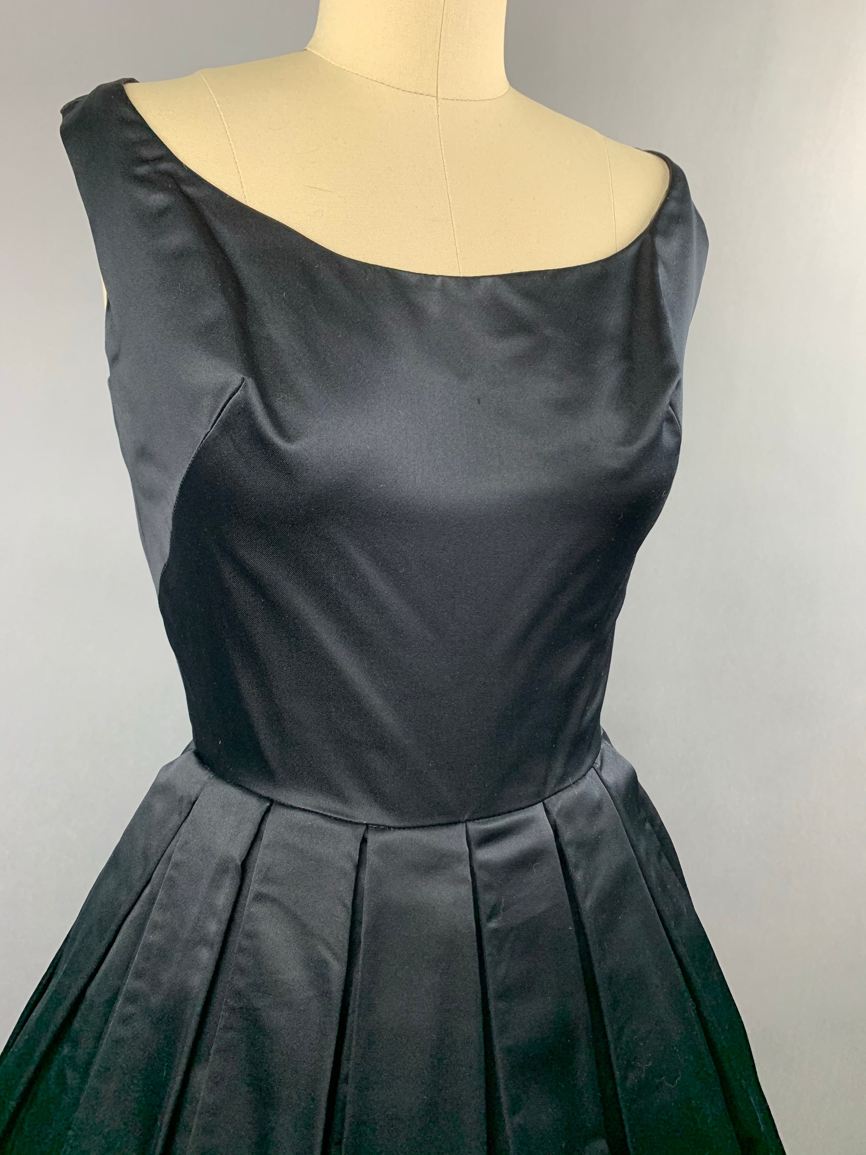 1950s 1960s Black Suzy Perette Party Dress Size S