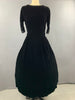 Late 1940s Early 1950s Hattie Carnegie Black Velvet Party Dress Size M