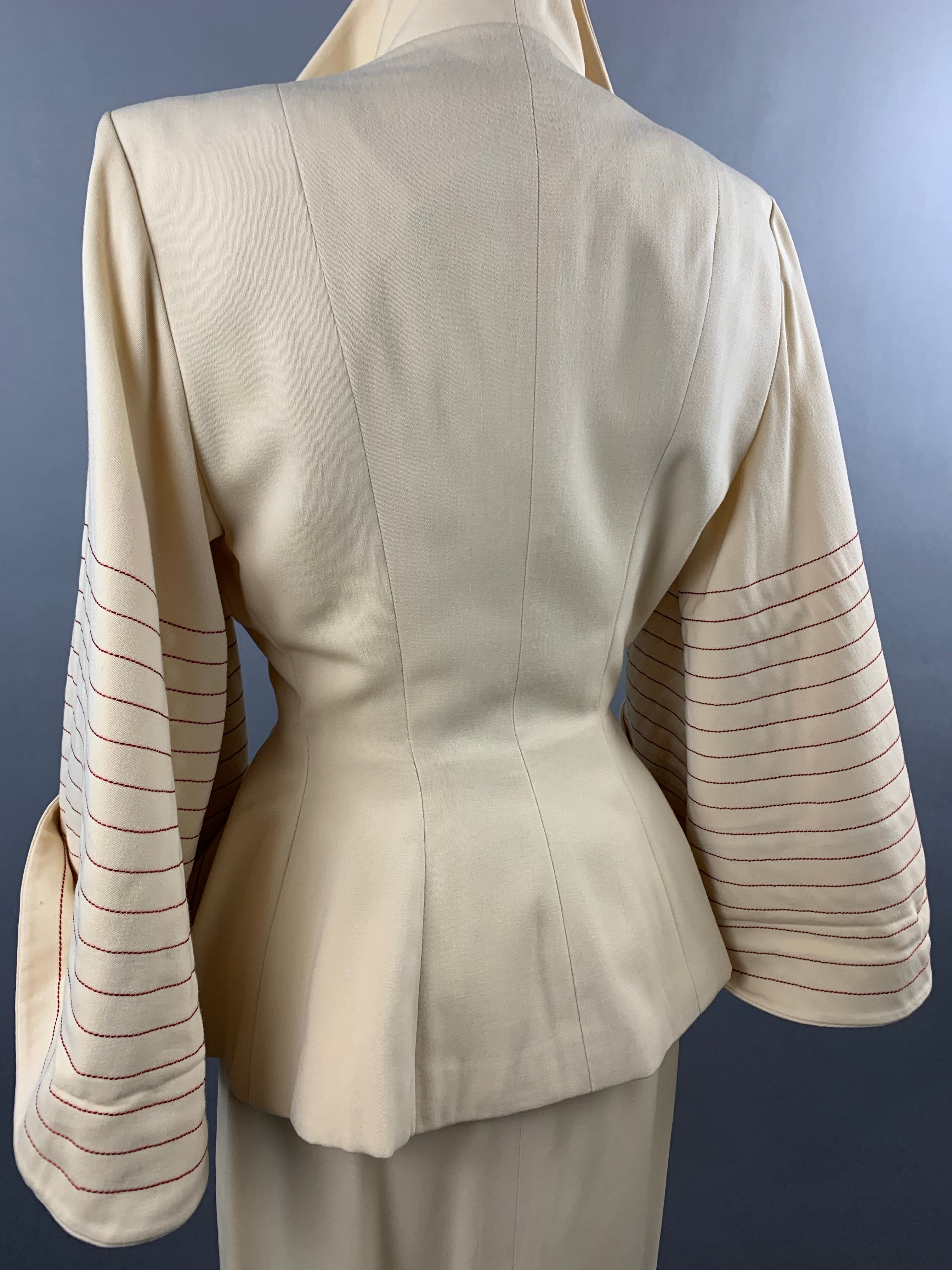 1950s Lilli Ann Cream Skirt Suit Size XS