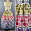 1950s 1960s Rainbow Polka Dot Skirt Size M