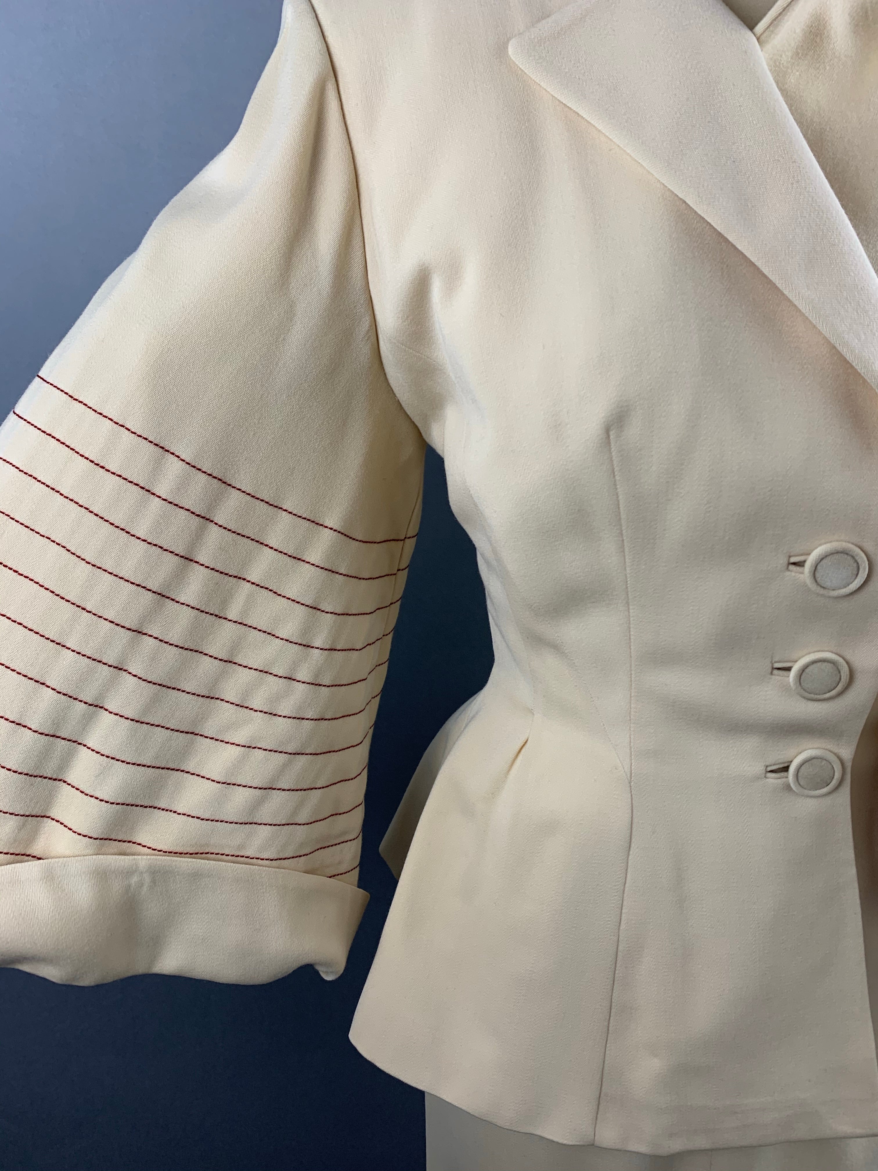 1950s Lilli Ann Cream Skirt Suit Size XS