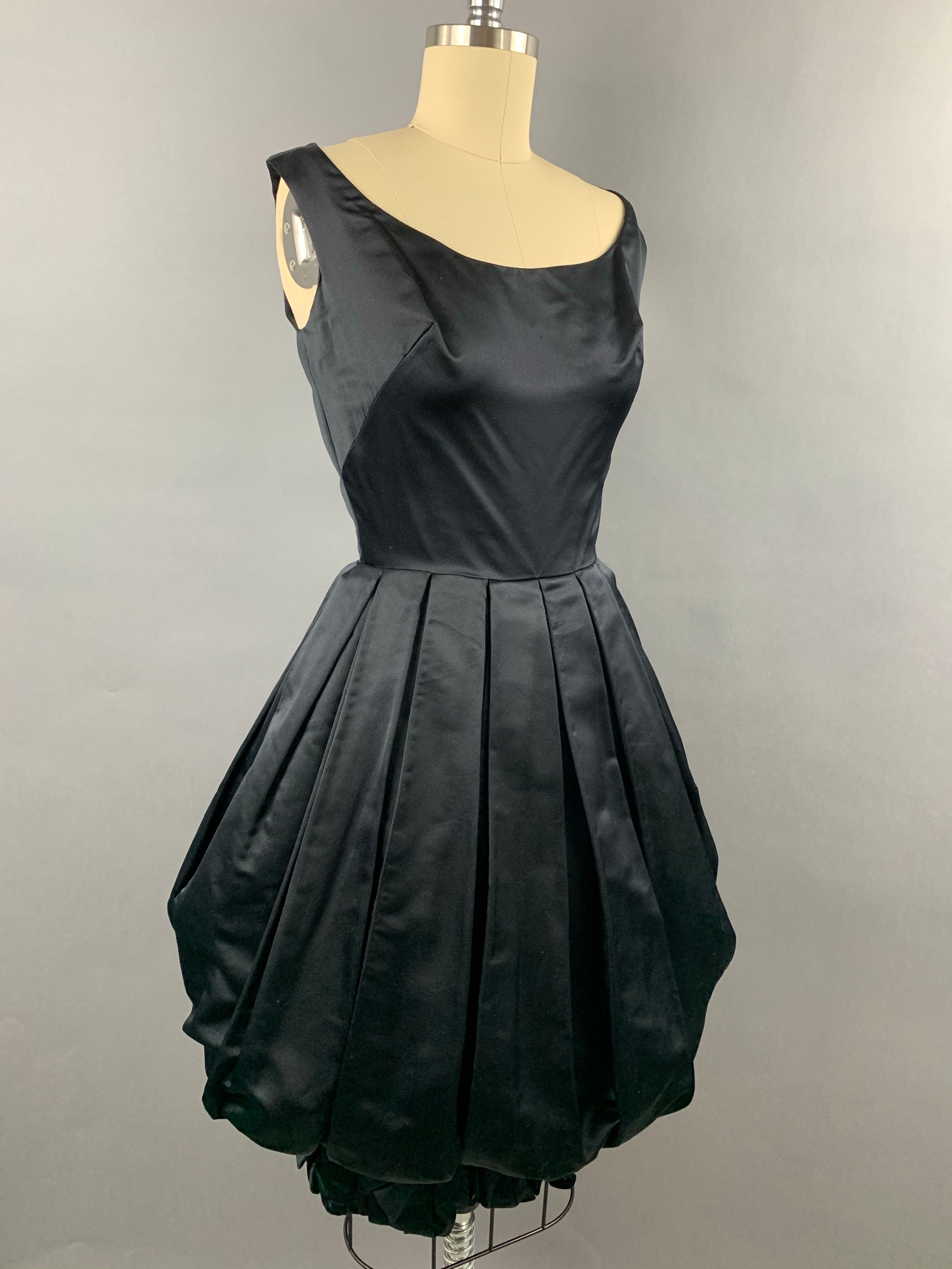 1950s 1960s Black Suzy Perette Party Dress Size S