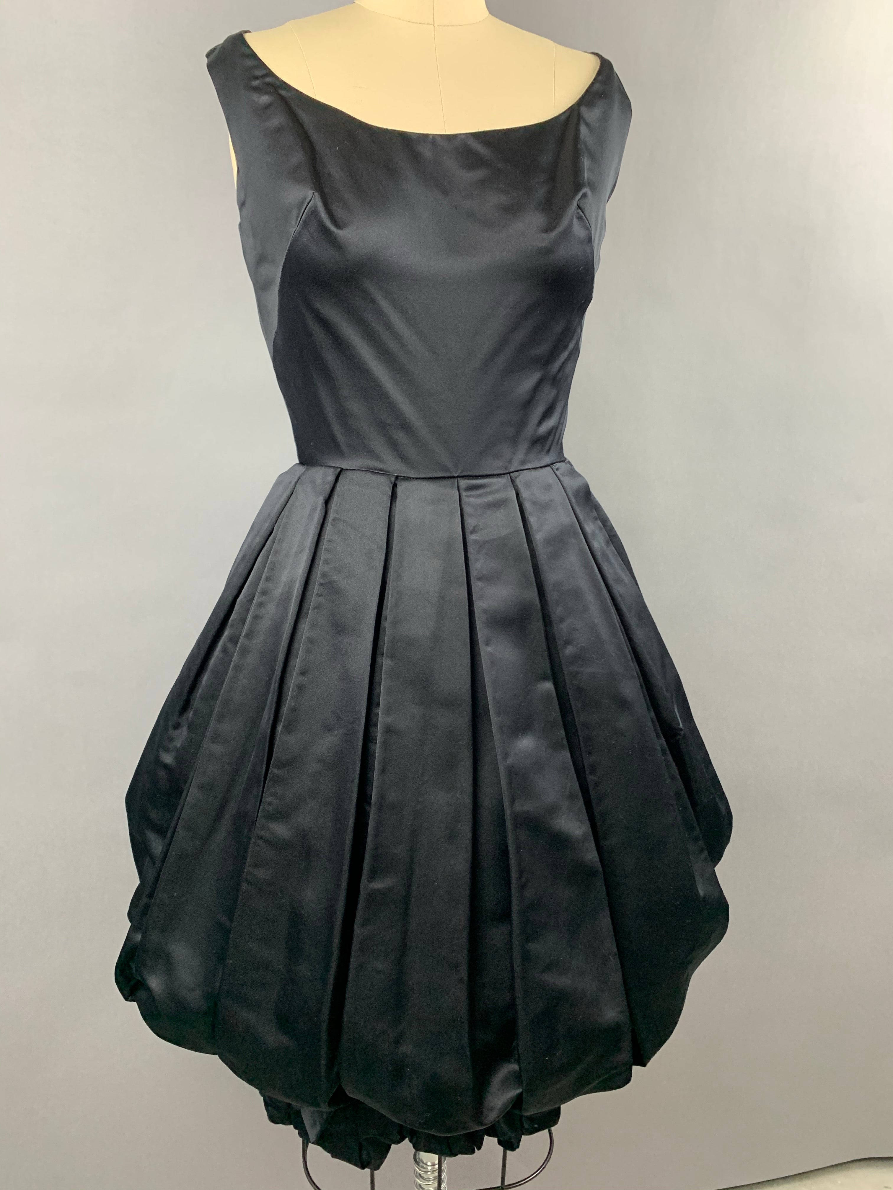 1950s 1960s Black Suzy Perette Party Dress Size S