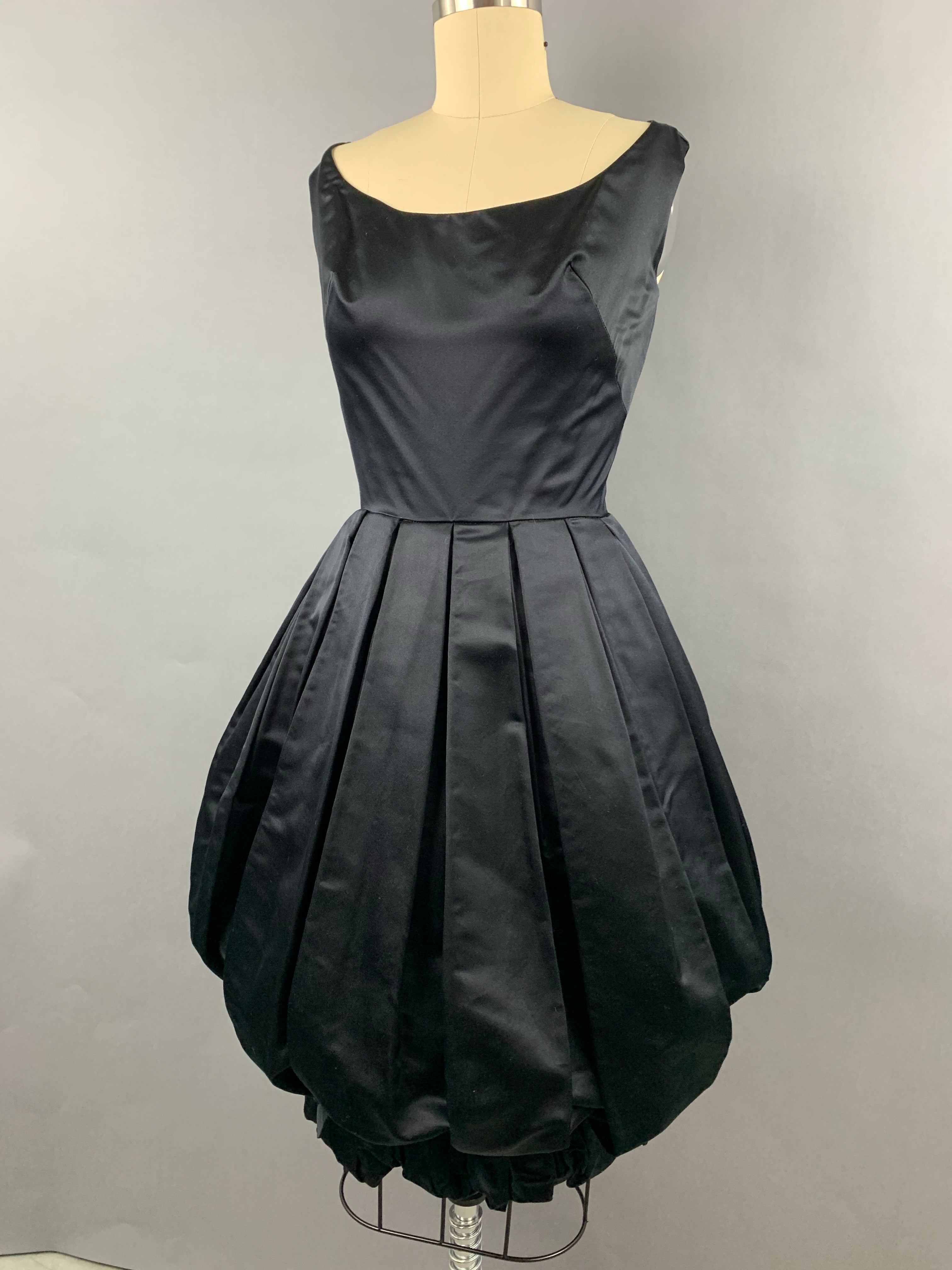 1950s 1960s Black Suzy Perette Party Dress Size S