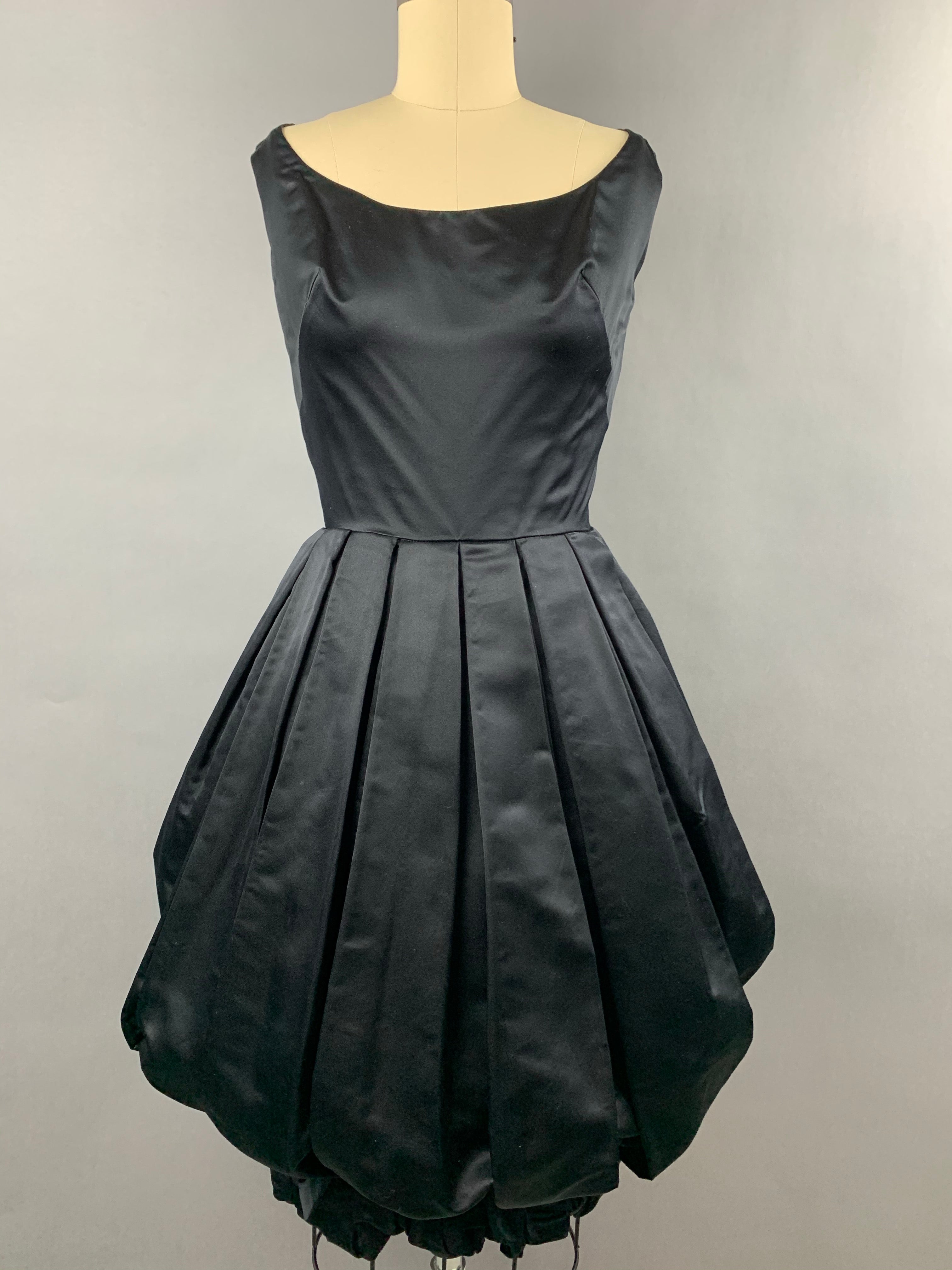 1950s 1960s Black Suzy Perette Party Dress Size S