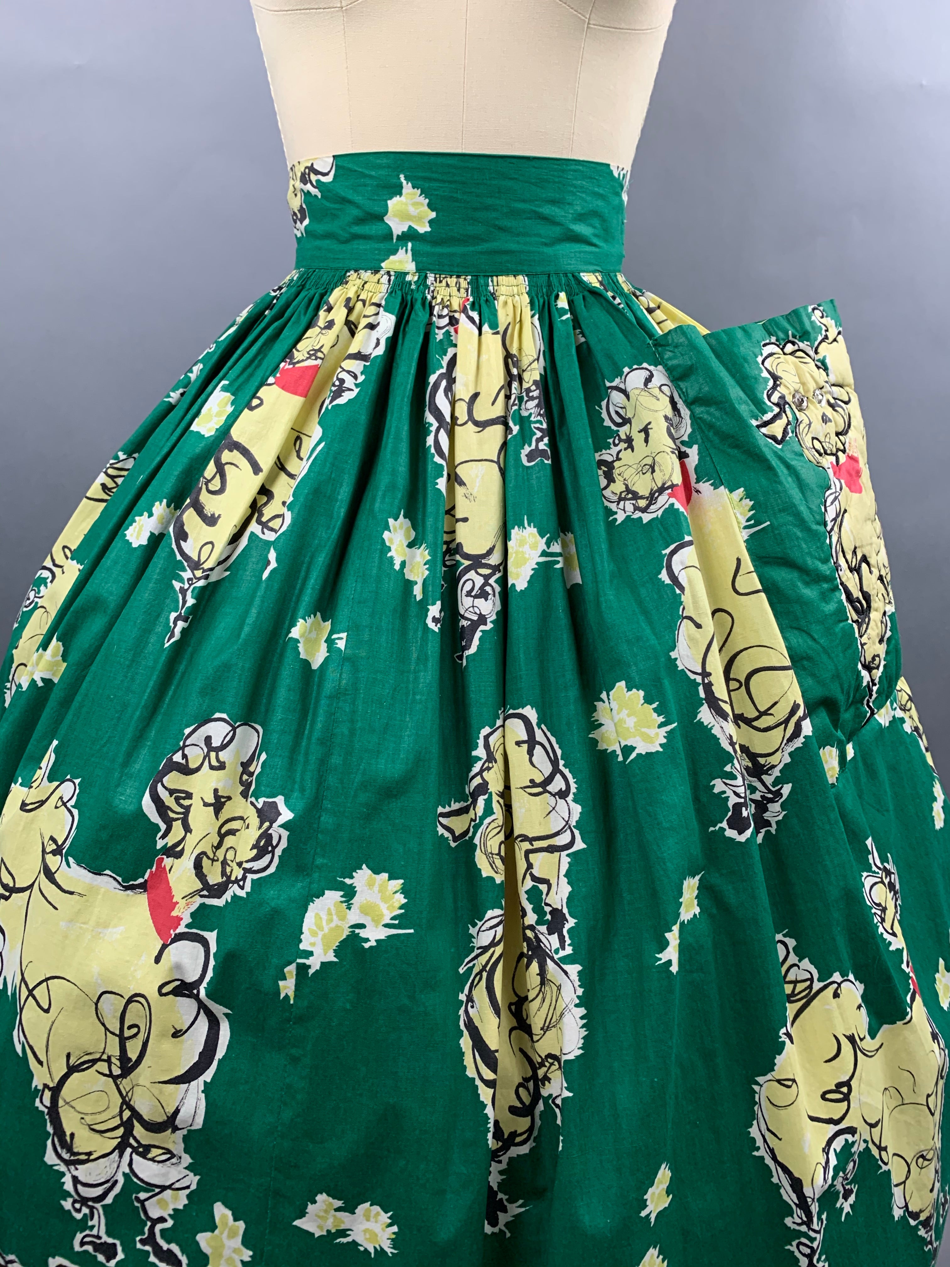 1950s Junior House Dog Skirt with Quilted Effect Pocket Size XXS