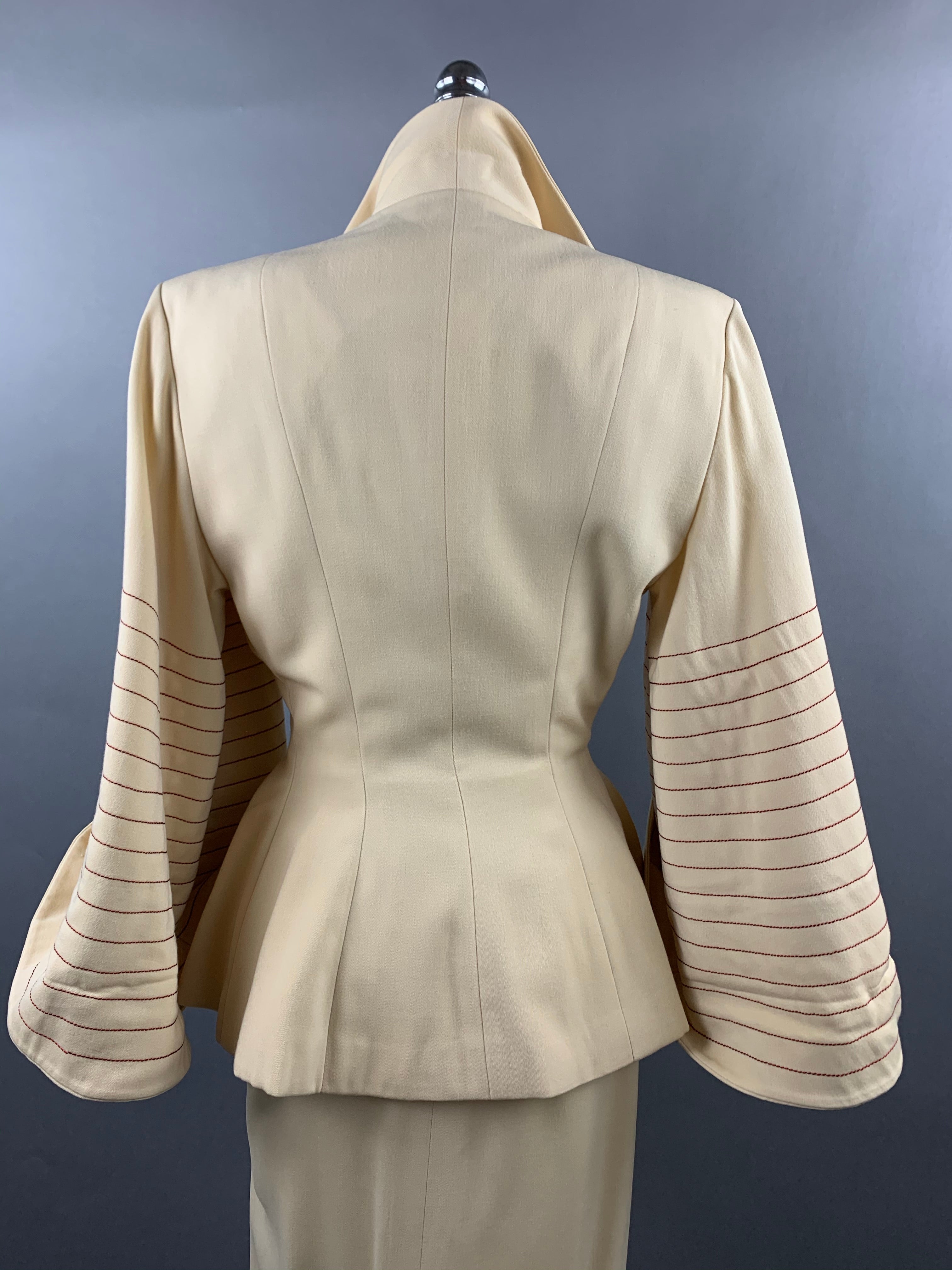 1950s Lilli Ann Cream Skirt Suit Size XS