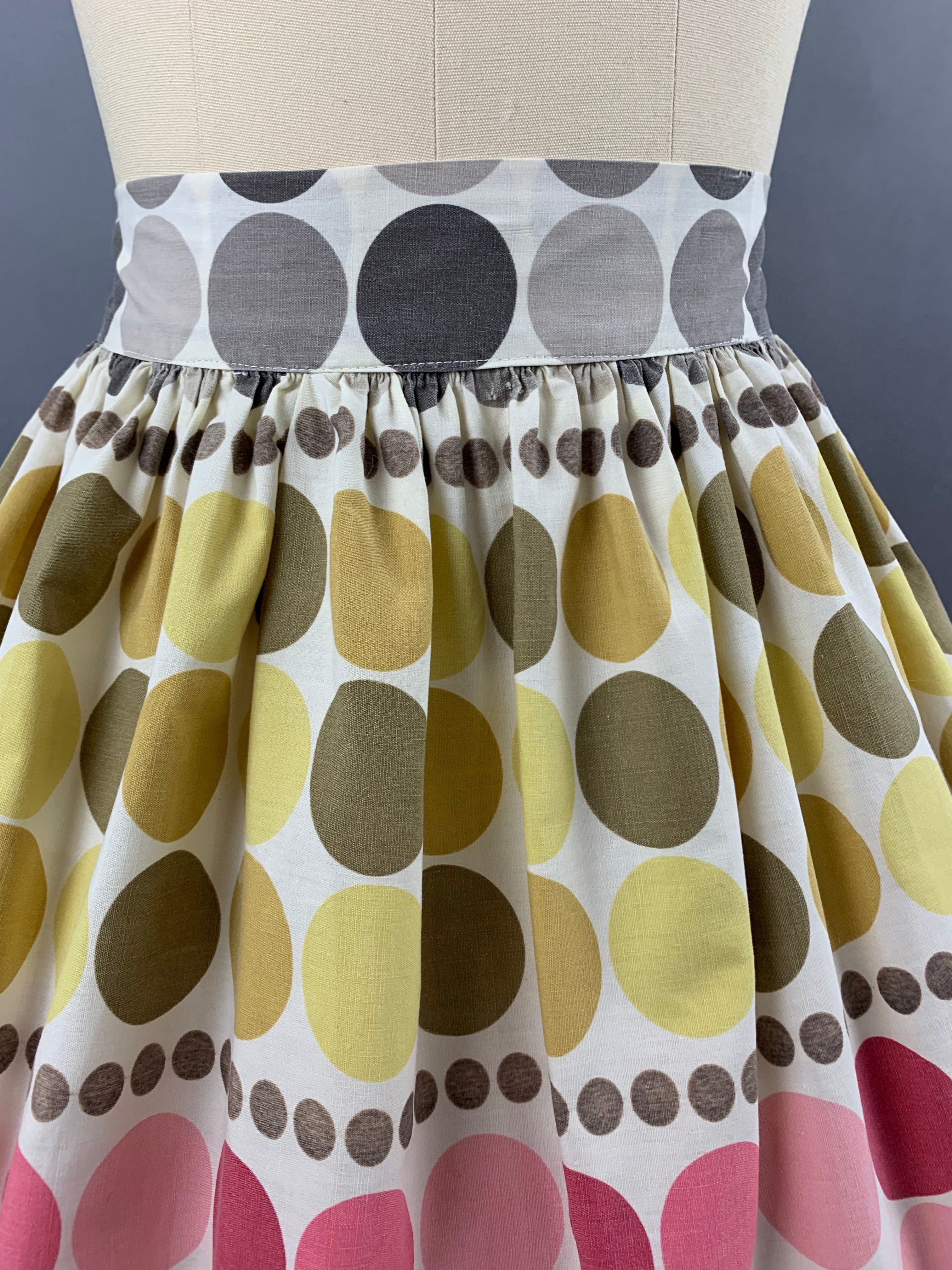 1950s 1960s Rainbow Polka Dot Skirt Size M