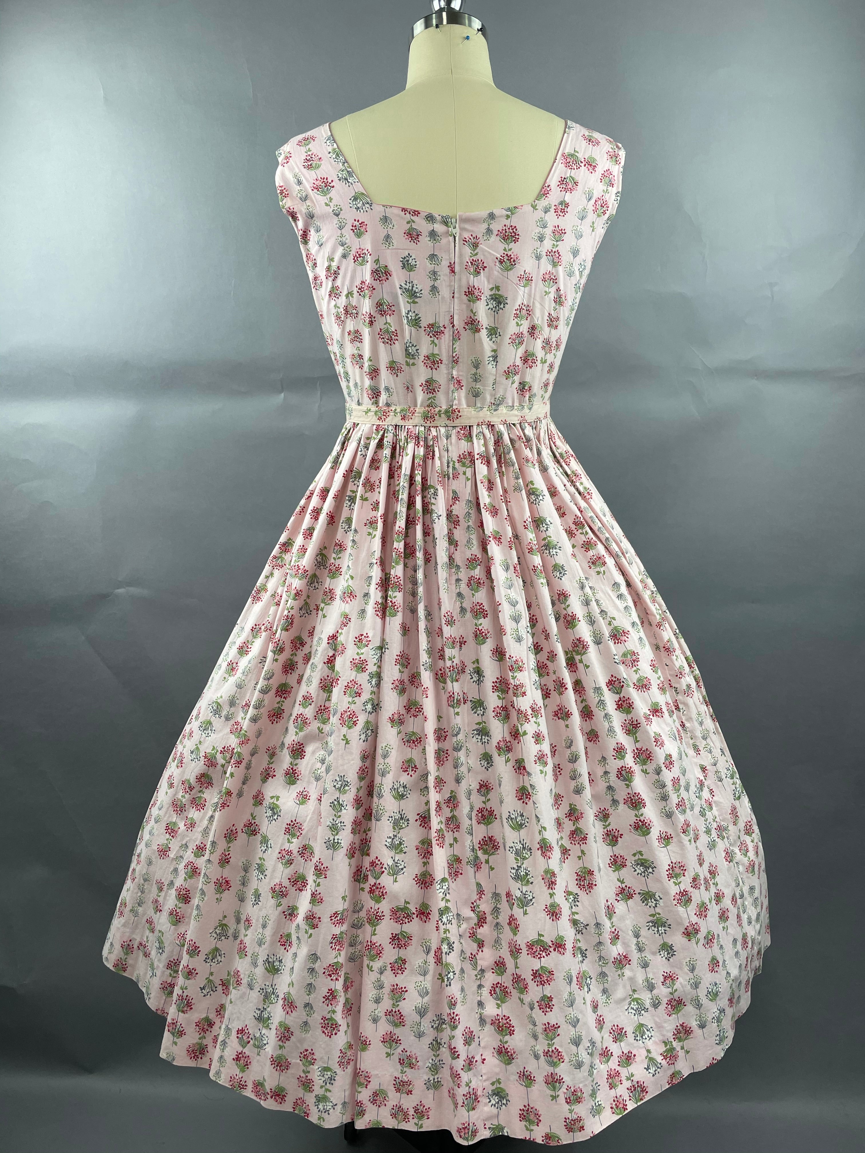 1950s Junior Vogues 3 piece Cotton Dress , Belt and Bolero Size M