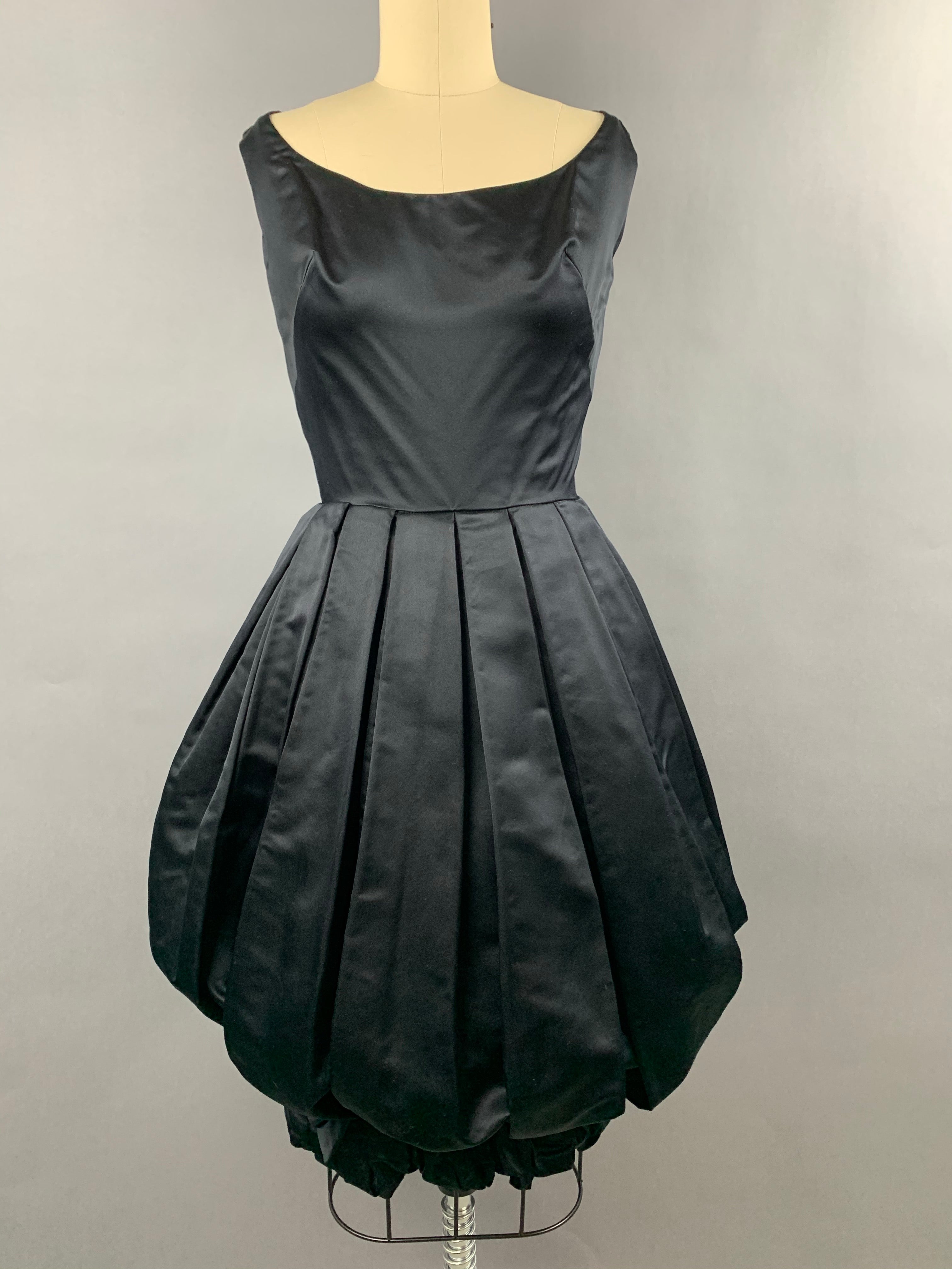 1950s 1960s Black Suzy Perette Party Dress Size S