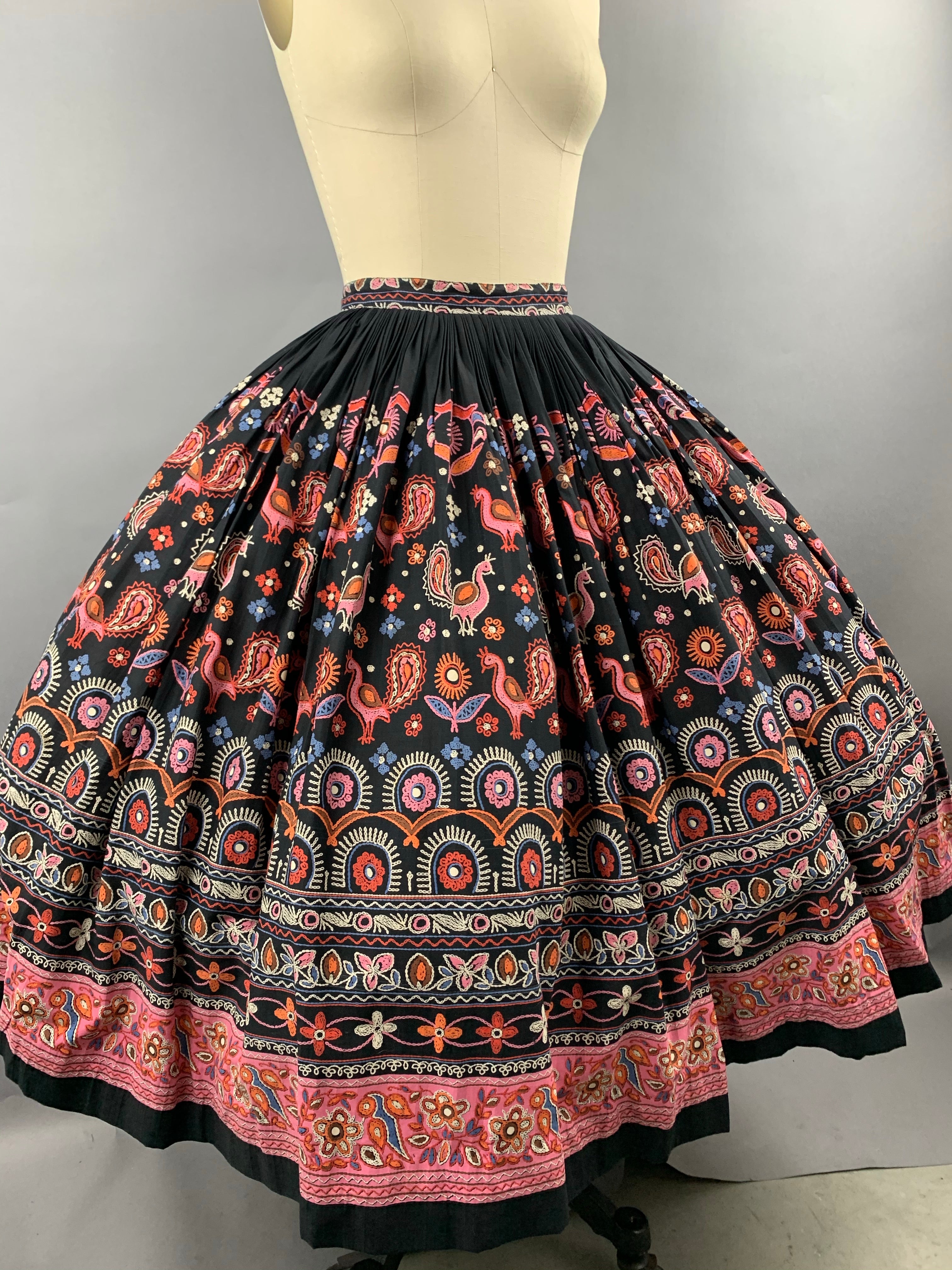 1950s Koret of California Peacock Skirt Size M