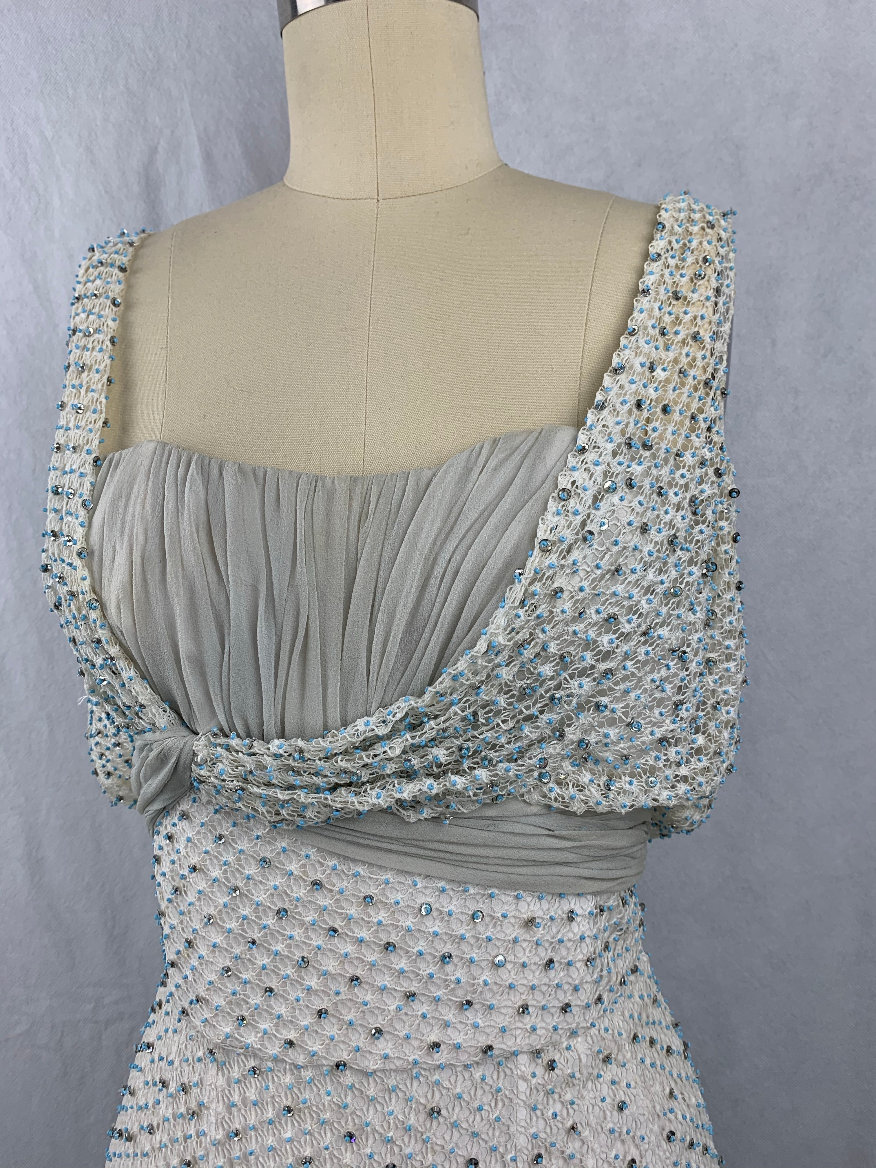 1950s Beaded Ceil Chapman Dress Size XS