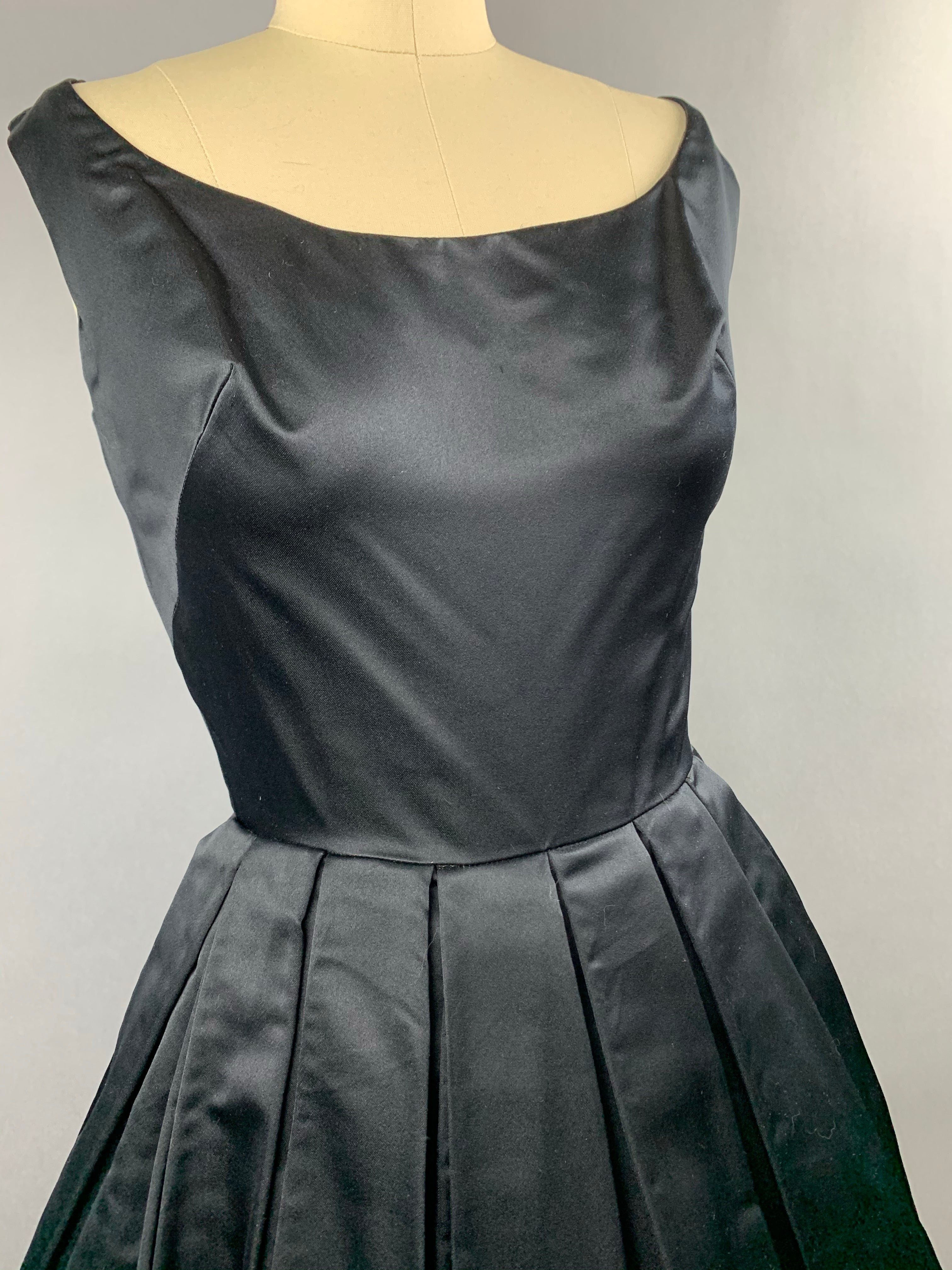 1950s 1960s Black Suzy Perette Party Dress Size S