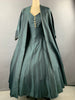 1950s Sophisticated Miss Green Party Dress and Coat Set Size M