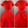 1950s Red Bobbie Brooks 2 piece Dress and Jacket Set Size XS