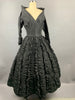 1950s Dramatic Black Ceil Chapman Dress (Slightly Wounded) Party Dress Size S