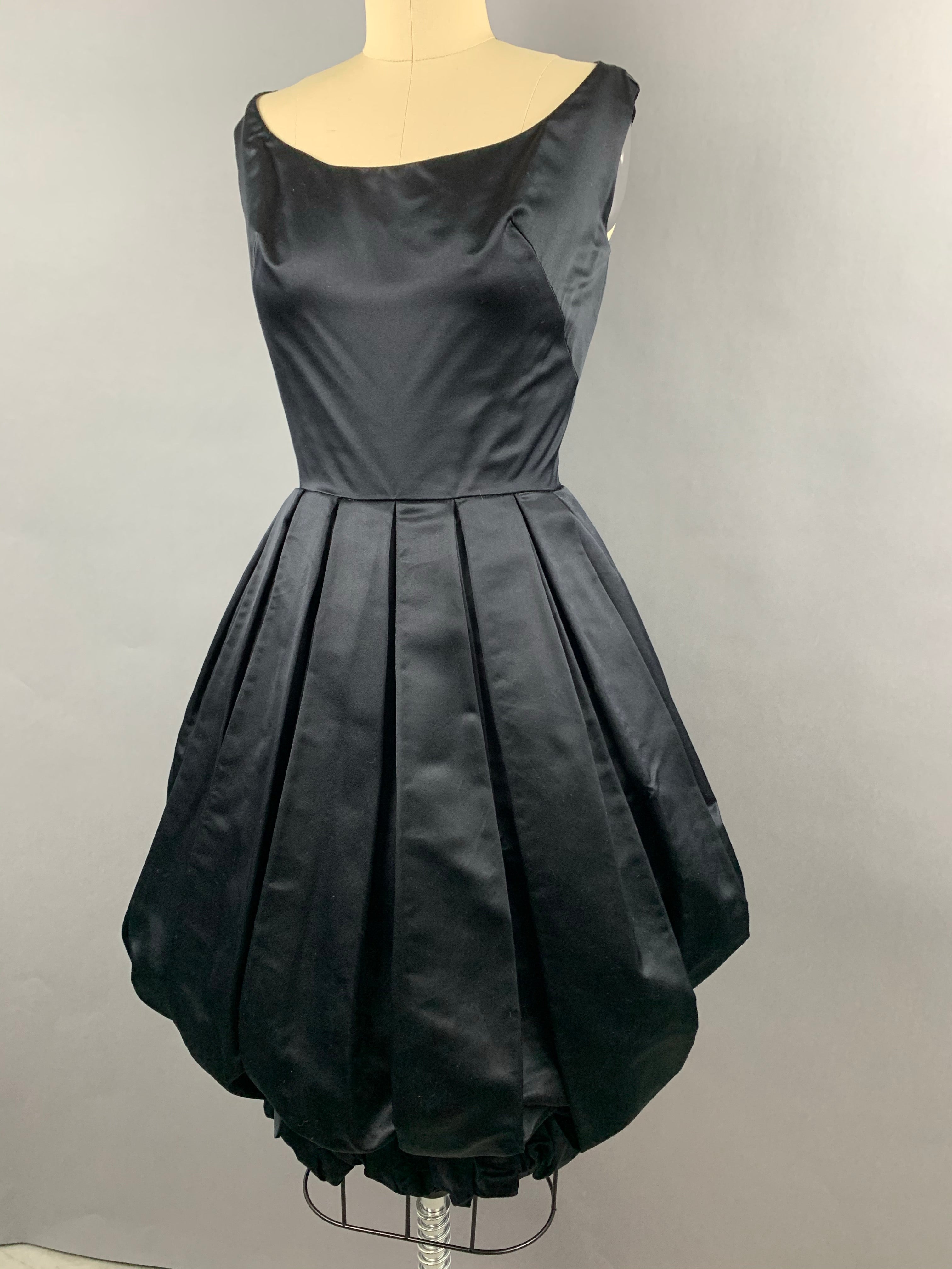 1950s 1960s Black Suzy Perette Party Dress Size S