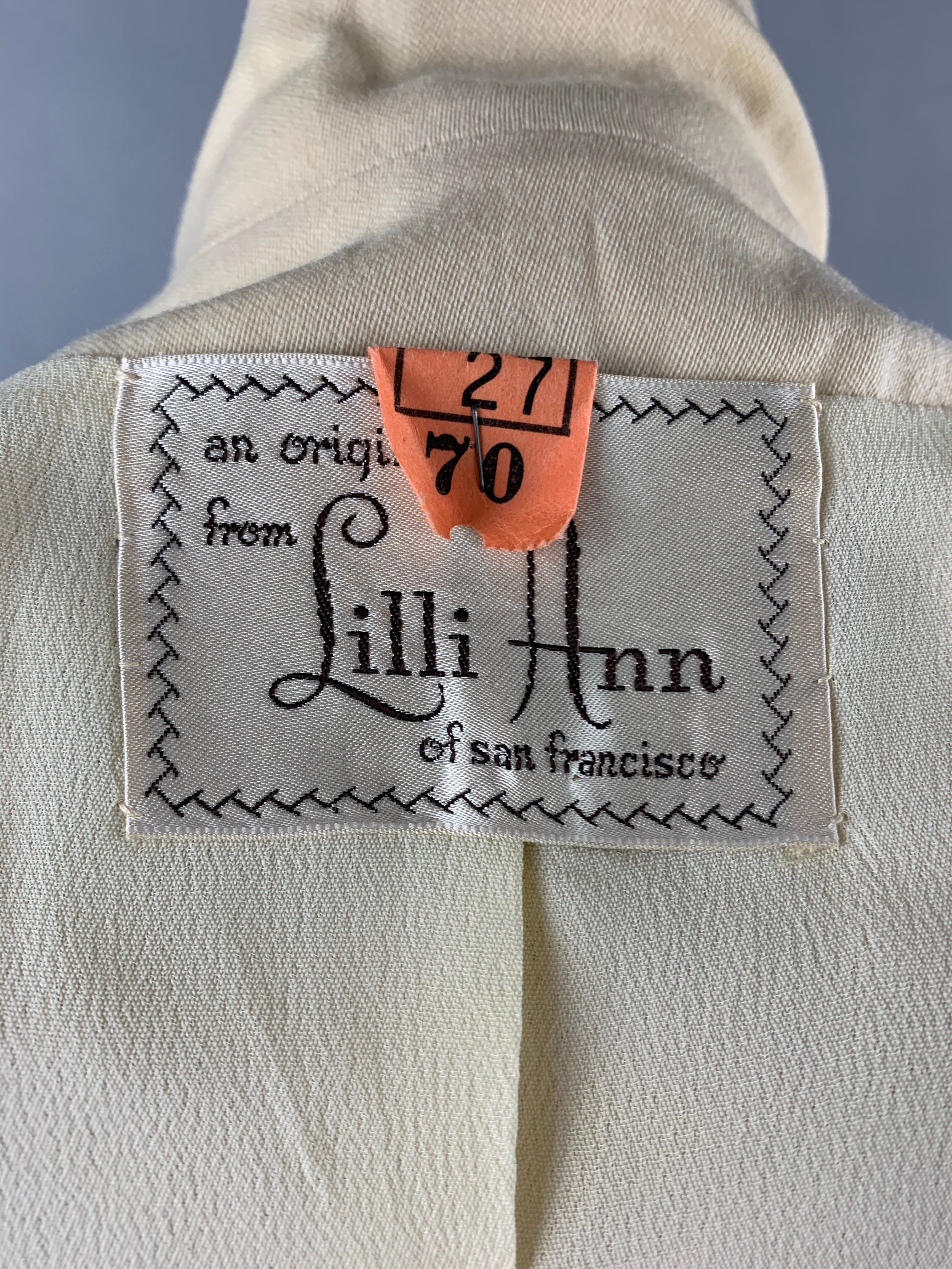 1950s Lilli Ann Cream Skirt Suit Size XS