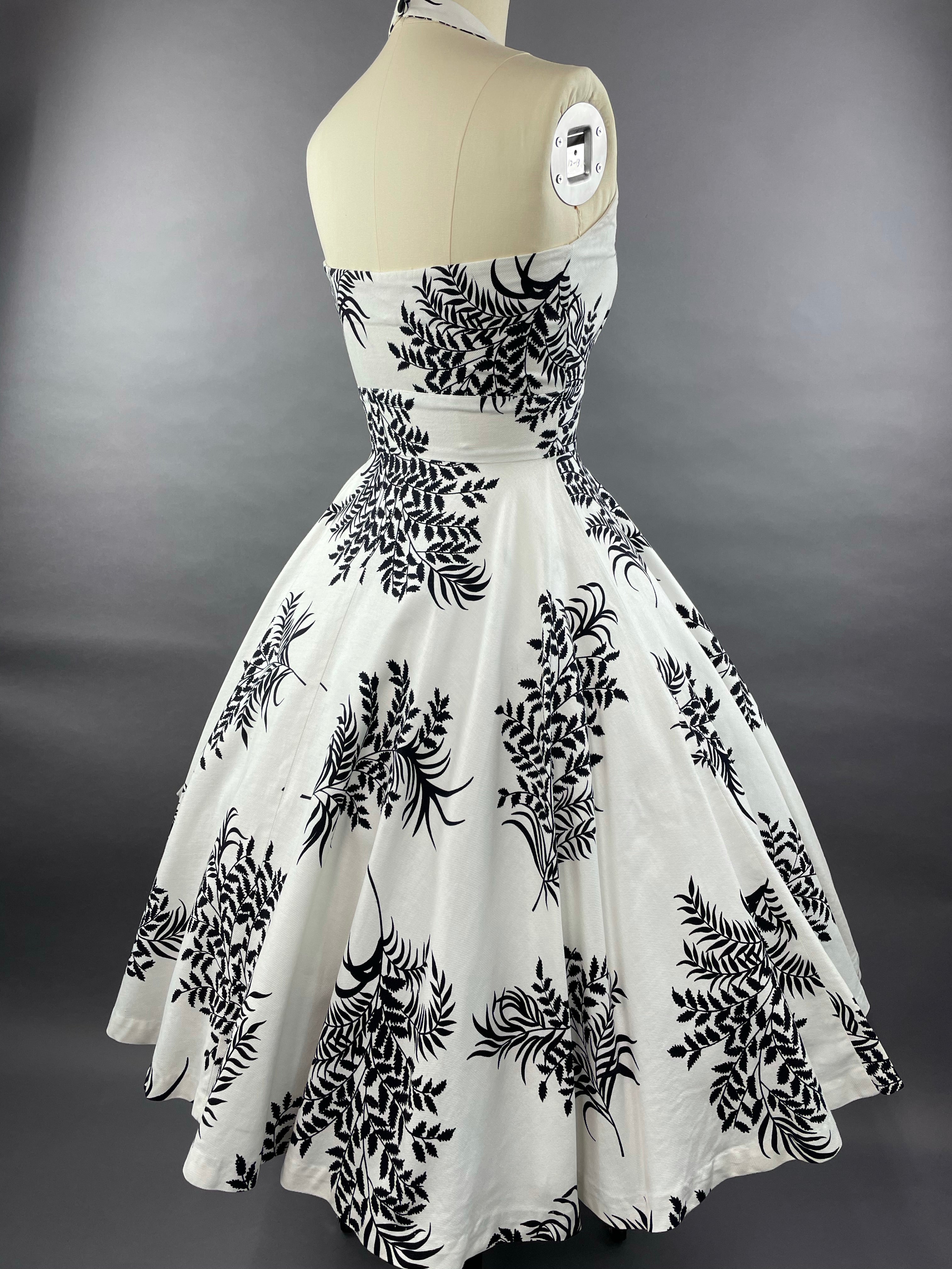 1950s Cotton Pique Full circle Dress by Irene Karol Size M