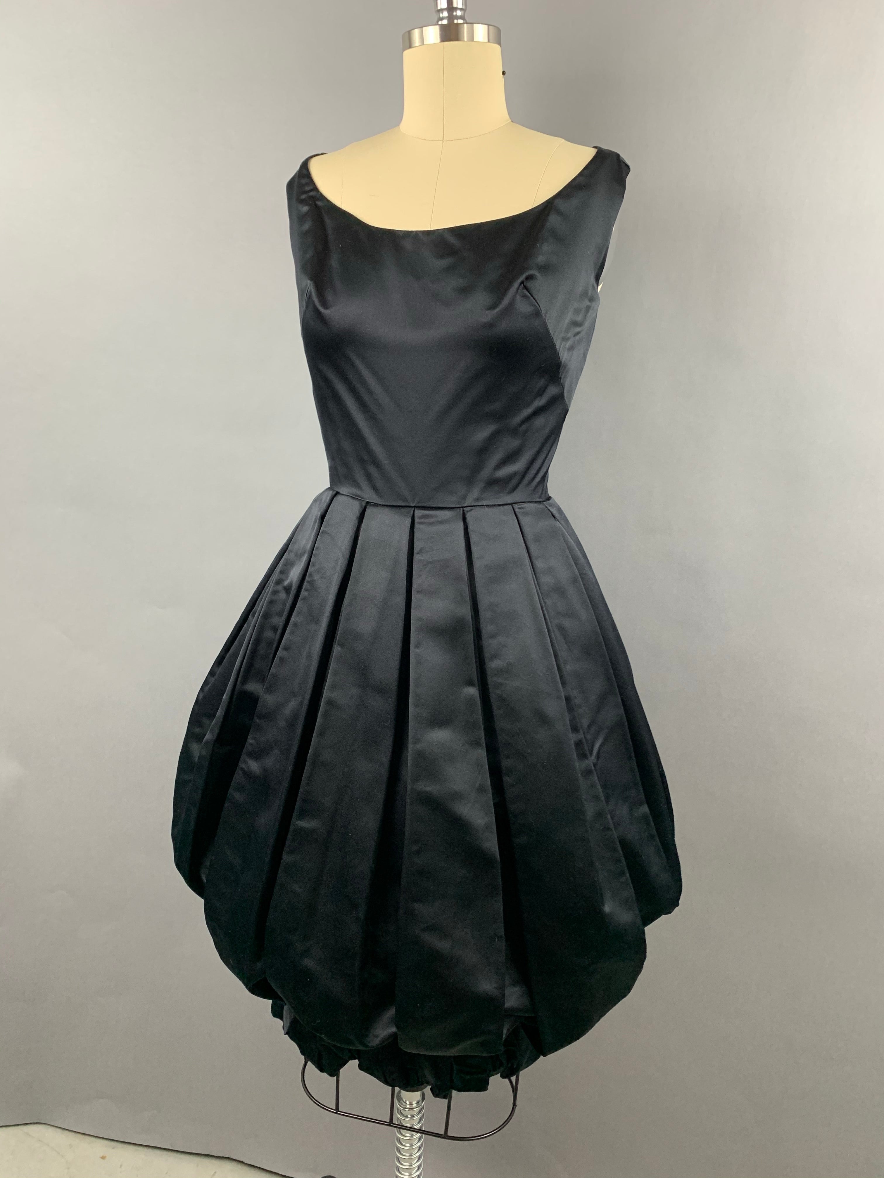 1950s 1960s Black Suzy Perette Party Dress Size S