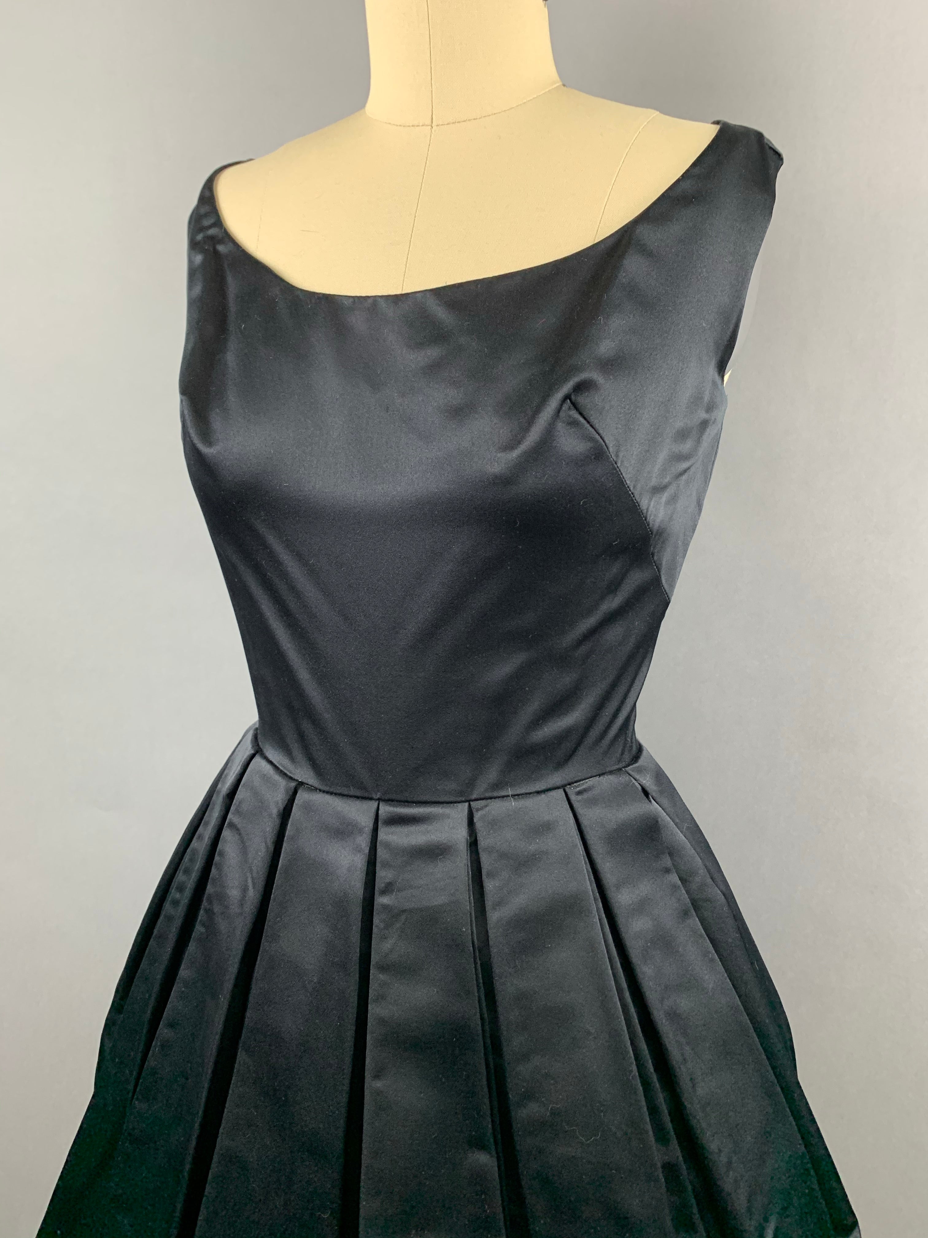 1950s 1960s Black Suzy Perette Party Dress Size S