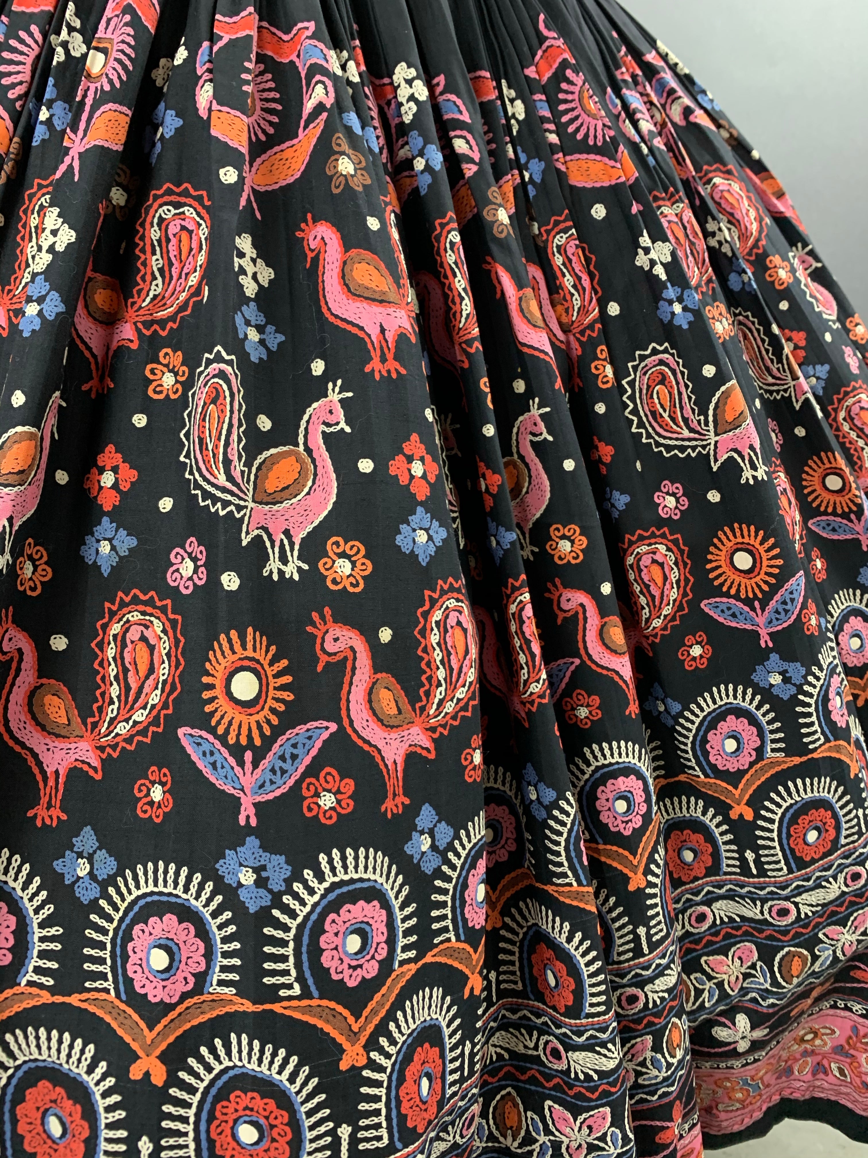 1950s Koret of California Peacock Skirt Size M