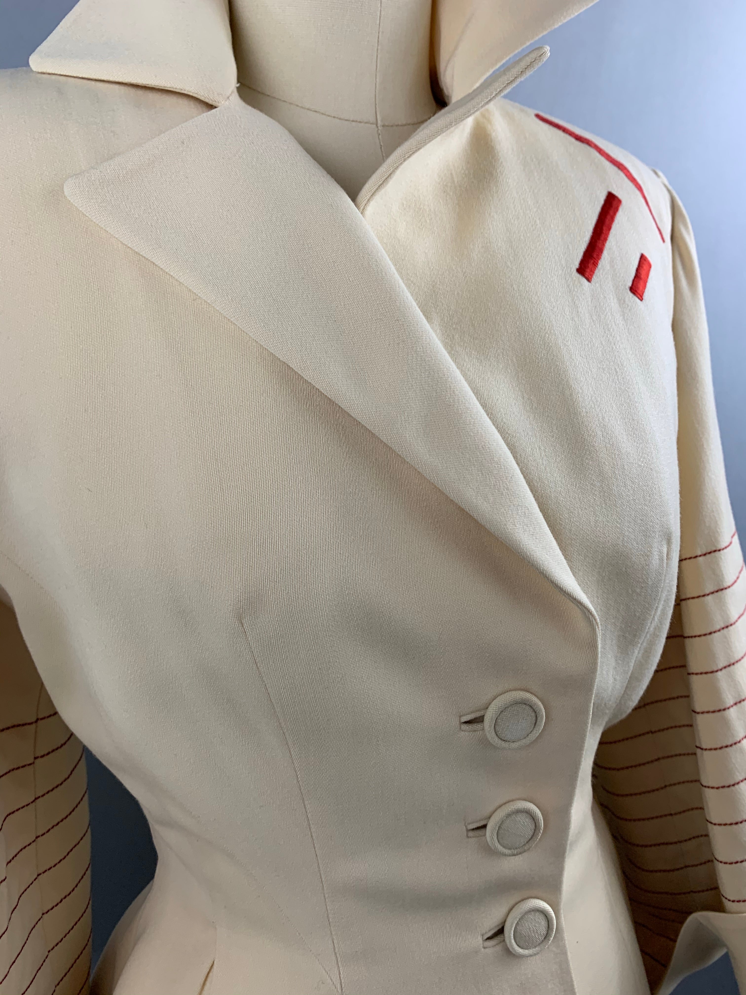 1950s Lilli Ann Cream Skirt Suit Size XS