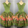 1950s Green Casbah Cotton Dress Size M