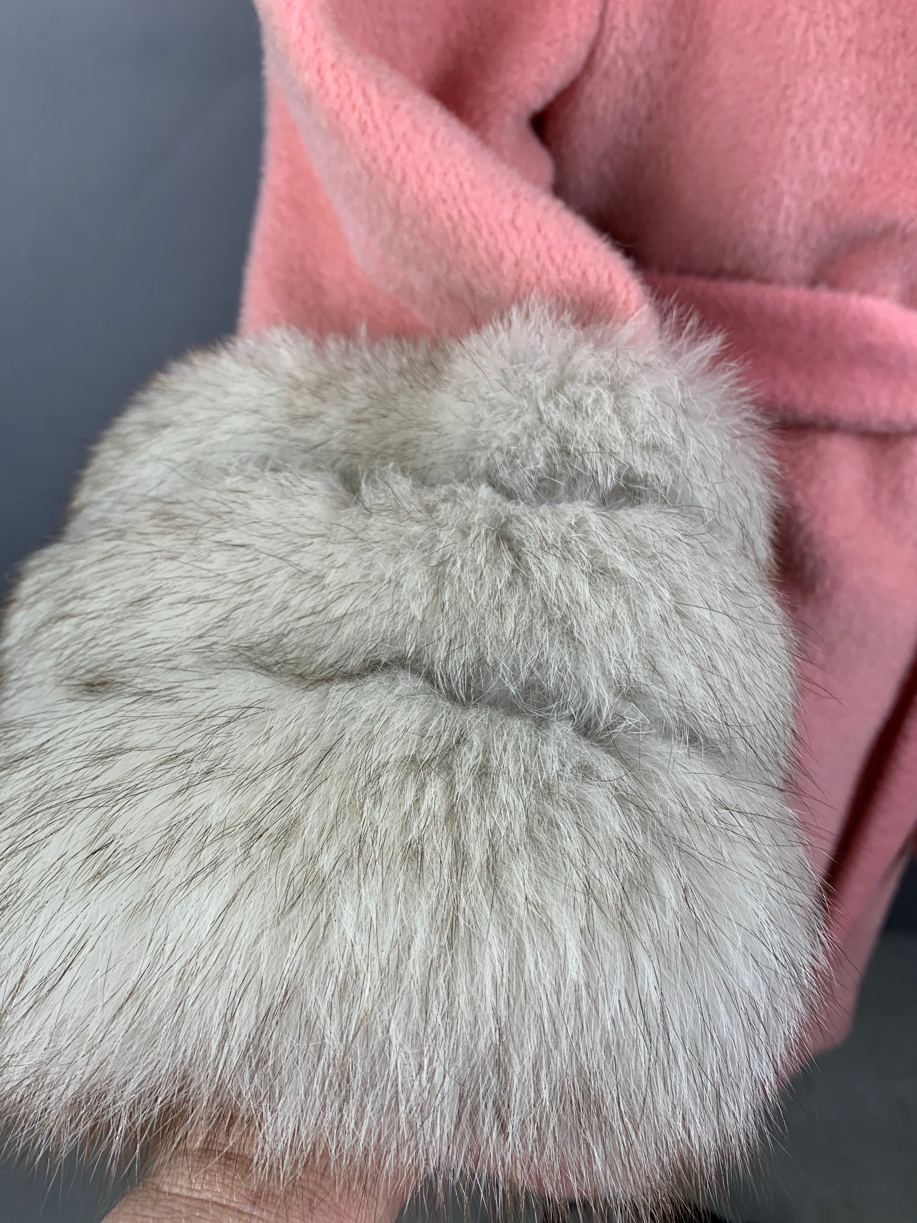 1960s Baby Pink Lilli Ann Norwegian Fox Fur Coat Size M Size L Size XL