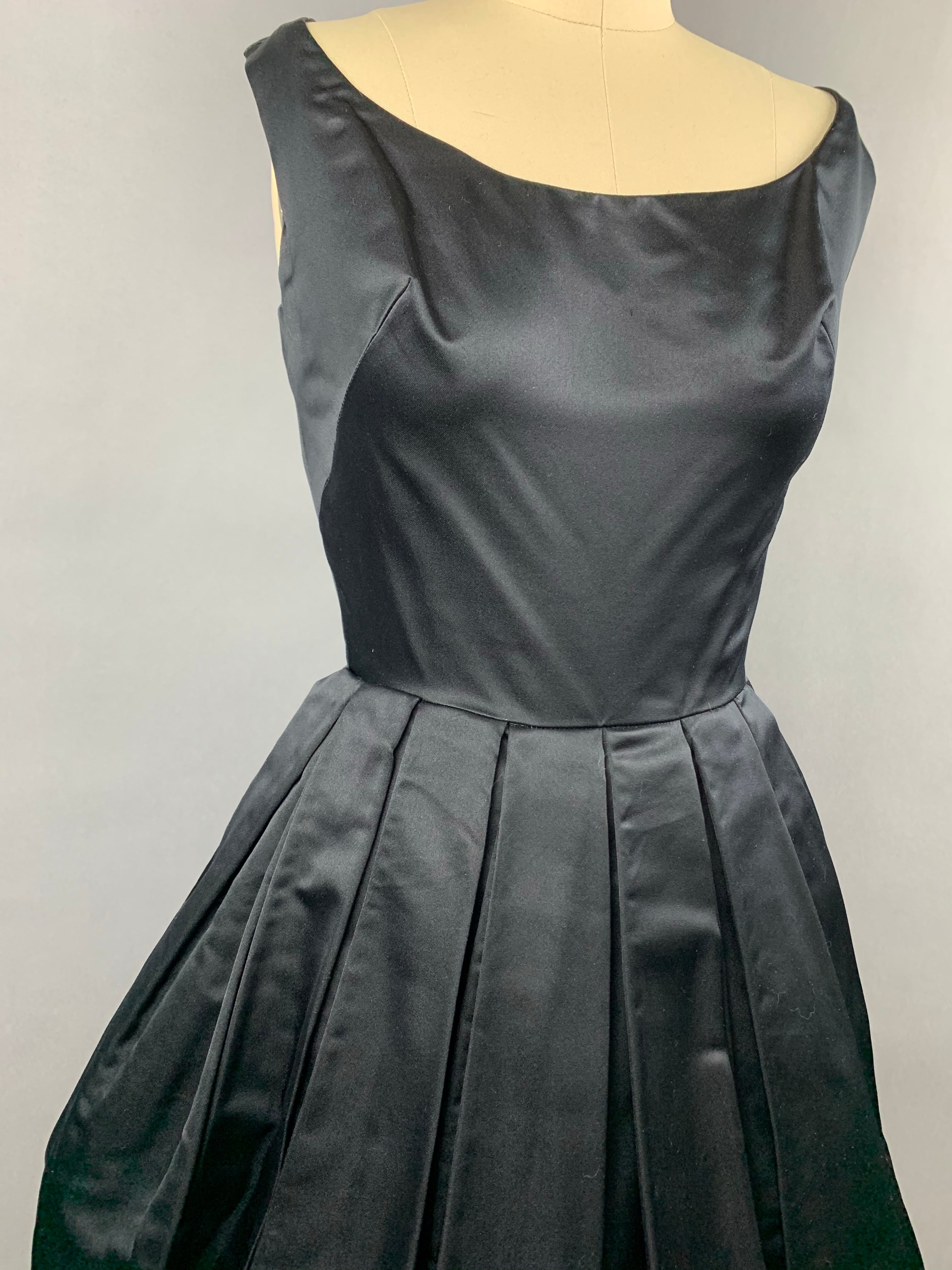 1950s 1960s Black Suzy Perette Party Dress Size S