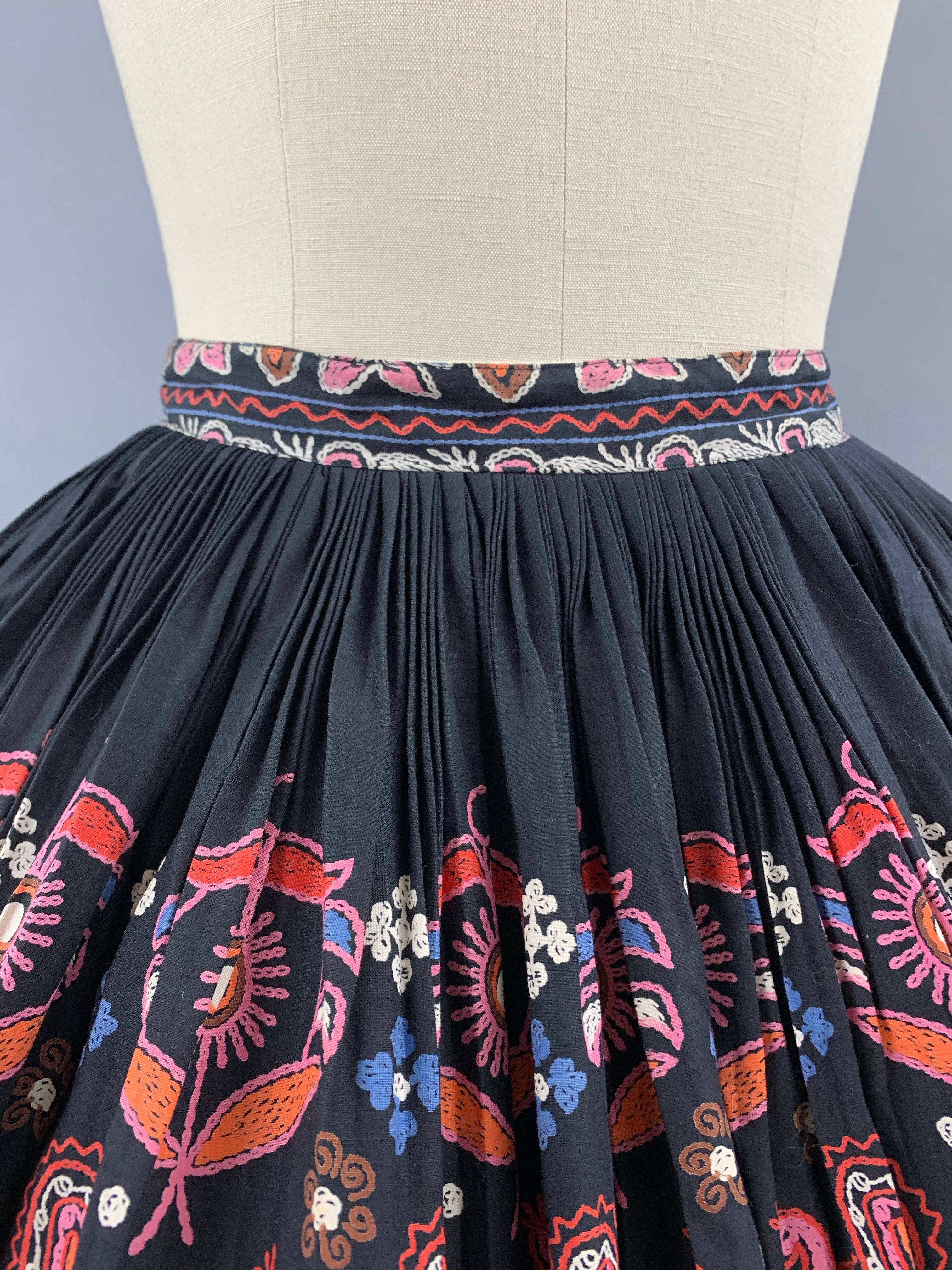 1950s Koret of California Peacock Skirt Size M